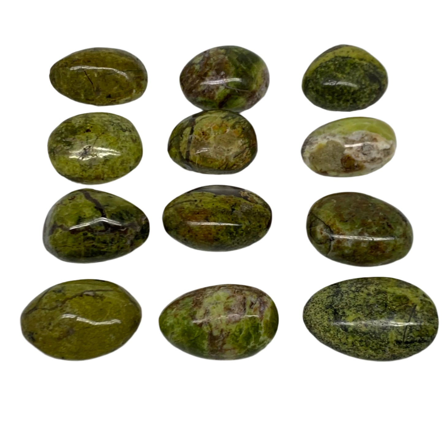 2.16 lbs, 2"-2.4", 12pcs, Green Opal Crystal PalmStone Wholesale, B38312