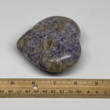 0.88 lbs, 3.3"x3.7"x1.4", Natural Lepidolite Heart Crystal Gemstone, B30982