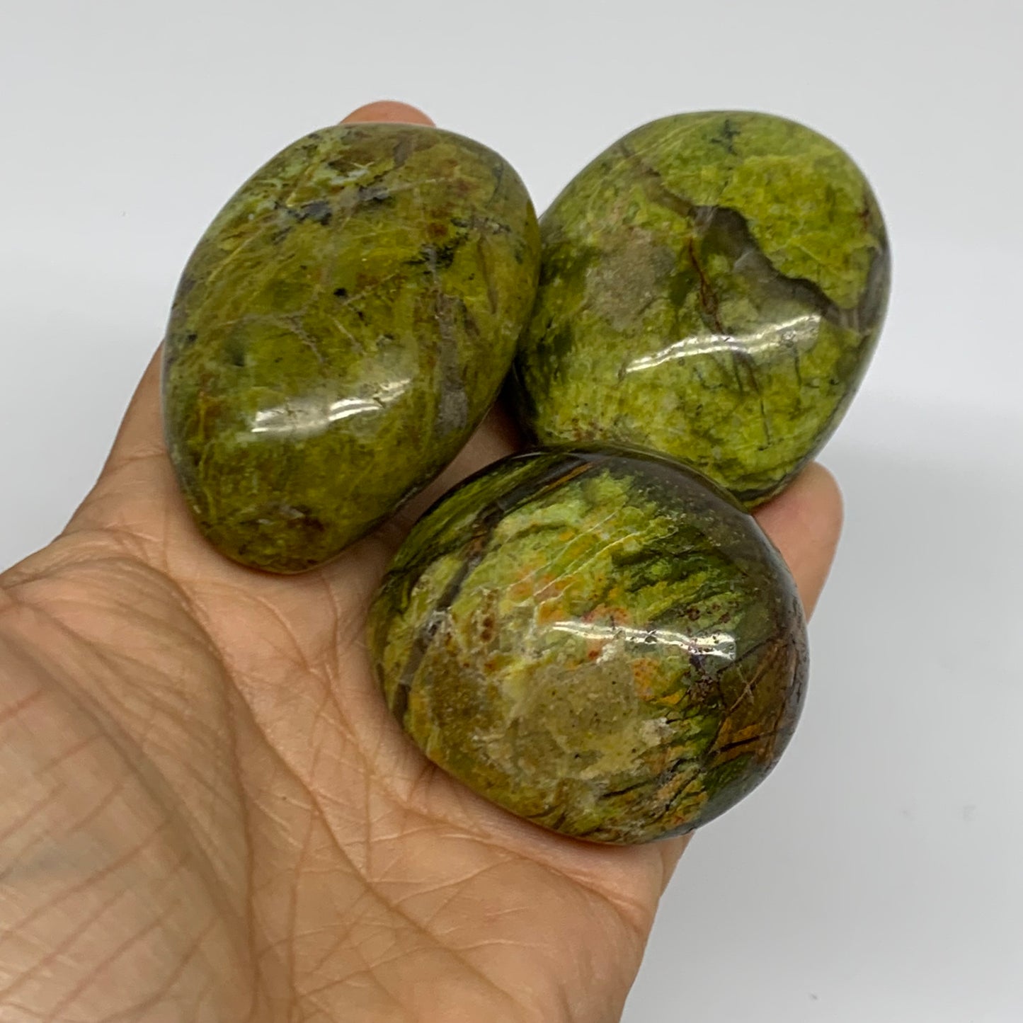 2.16 lbs, 2"-2.4", 12pcs, Green Opal Crystal PalmStone Wholesale, B38312