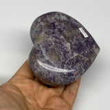 0.79 lbs, 3.2"x3.7"x1.3", Natural Lepidolite Heart Crystal Gemstone, B30983