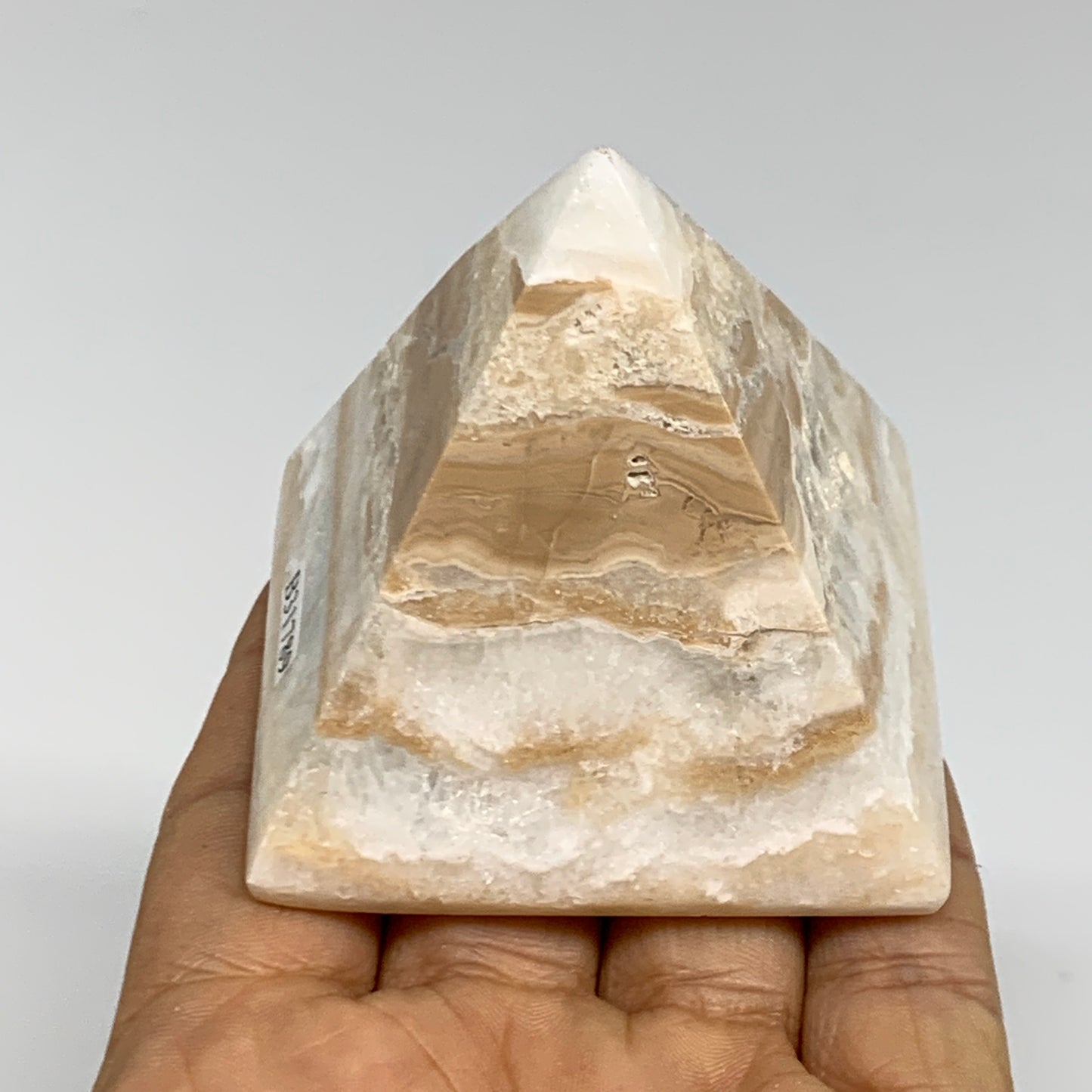 203.5g, 2.1"x2.2"x2.2", Caribbean Calcite Pyramid Gemstone, Crystal, B31789