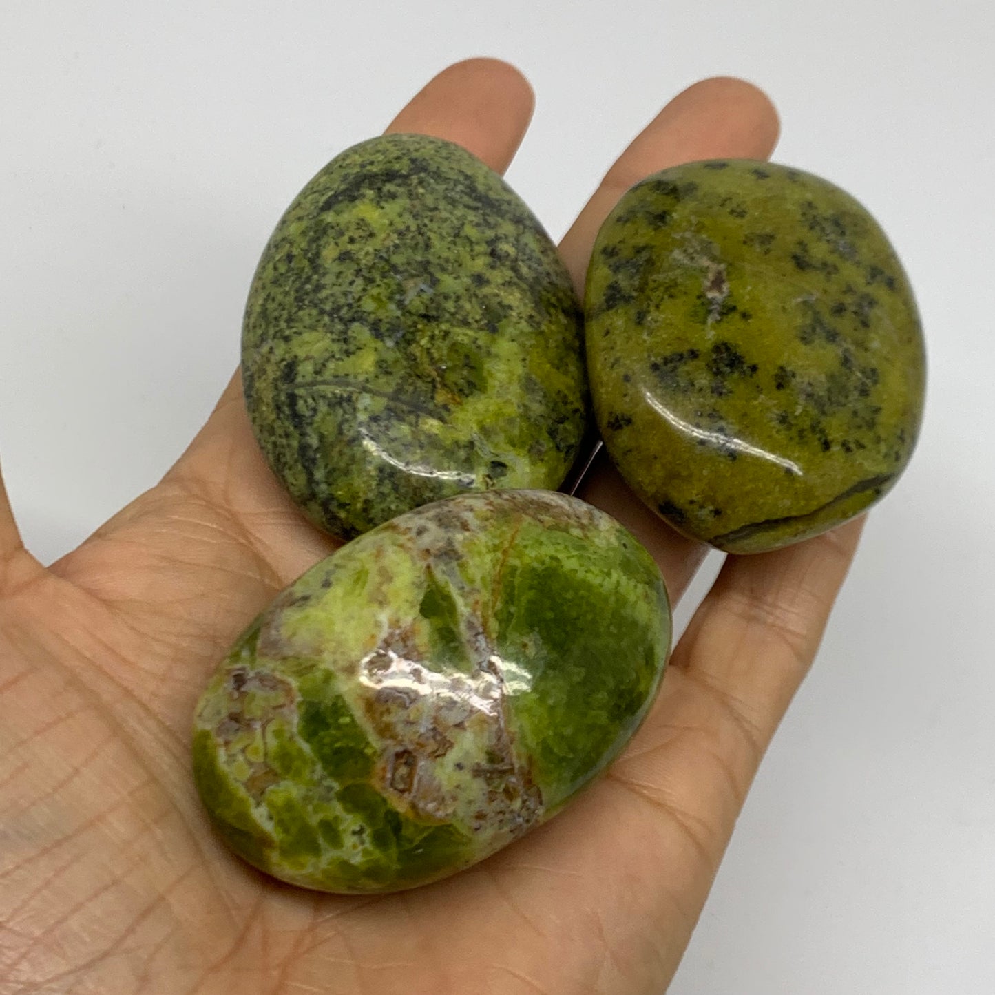 2.16 lbs, 2"-2.4", 12pcs, Green Opal Crystal PalmStone Wholesale, B38312