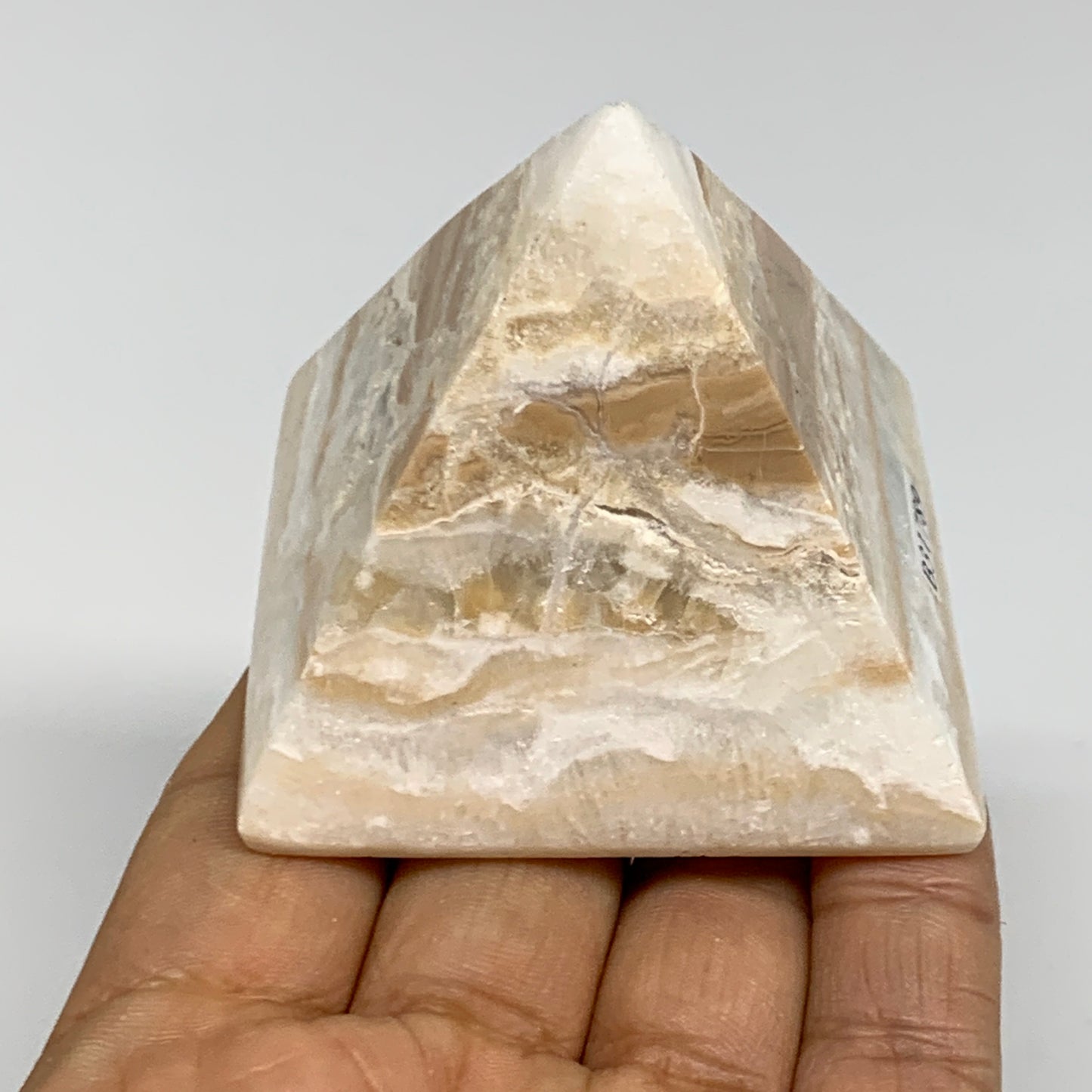 203.5g, 2.1"x2.2"x2.2", Caribbean Calcite Pyramid Gemstone, Crystal, B31789