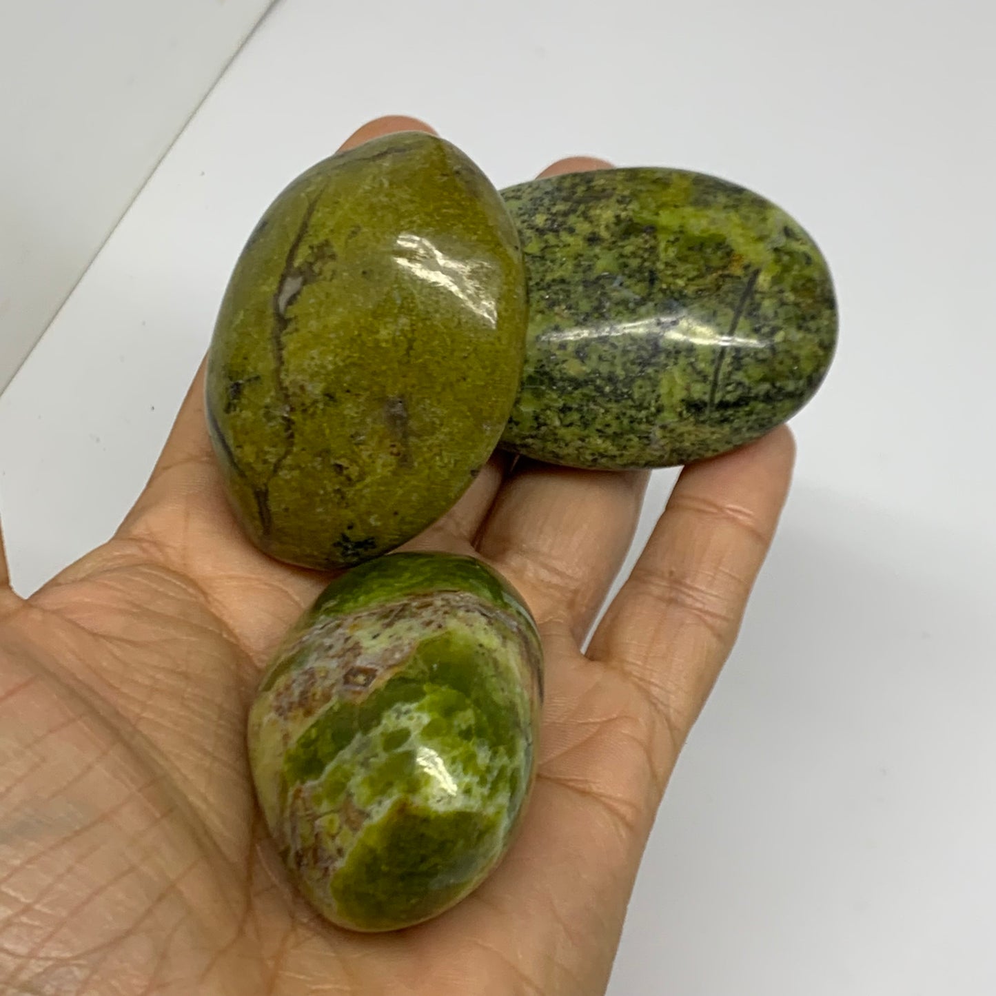 2.16 lbs, 2"-2.4", 12pcs, Green Opal Crystal PalmStone Wholesale, B38312