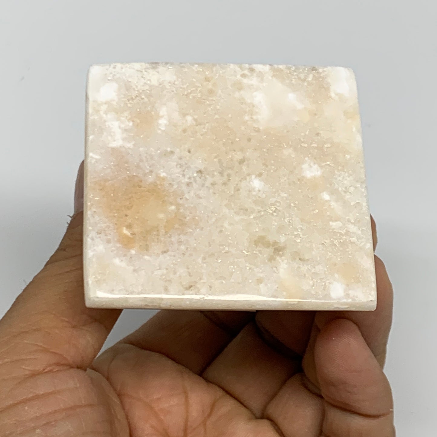 203.5g, 2.1"x2.2"x2.2", Caribbean Calcite Pyramid Gemstone, Crystal, B31789