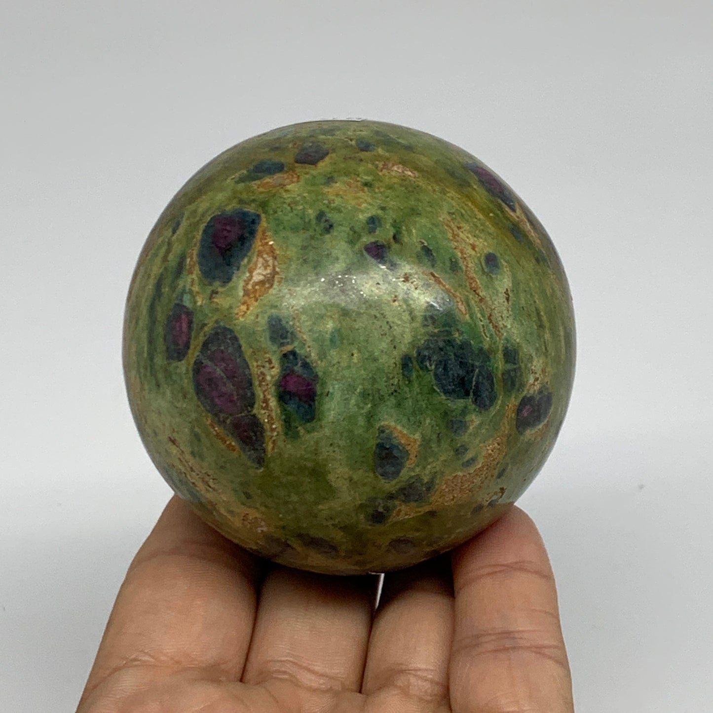 1 lbs, 2.6"(67mm), Zoisite with Ruby Sphere Sphere Ball Crystal, B25209