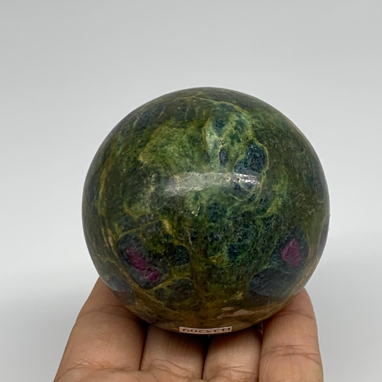 1 lbs, 2.6"(67mm), Zoisite with Ruby Sphere Sphere Ball Crystal, B25209