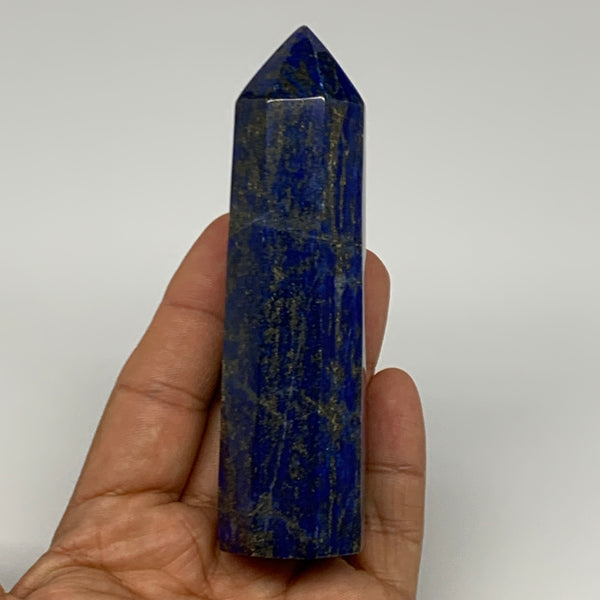 193g,4.2"x1.1"x1.2"Natural Lapis Lazuli Tower Point Obelisk Afghanistan,B27237