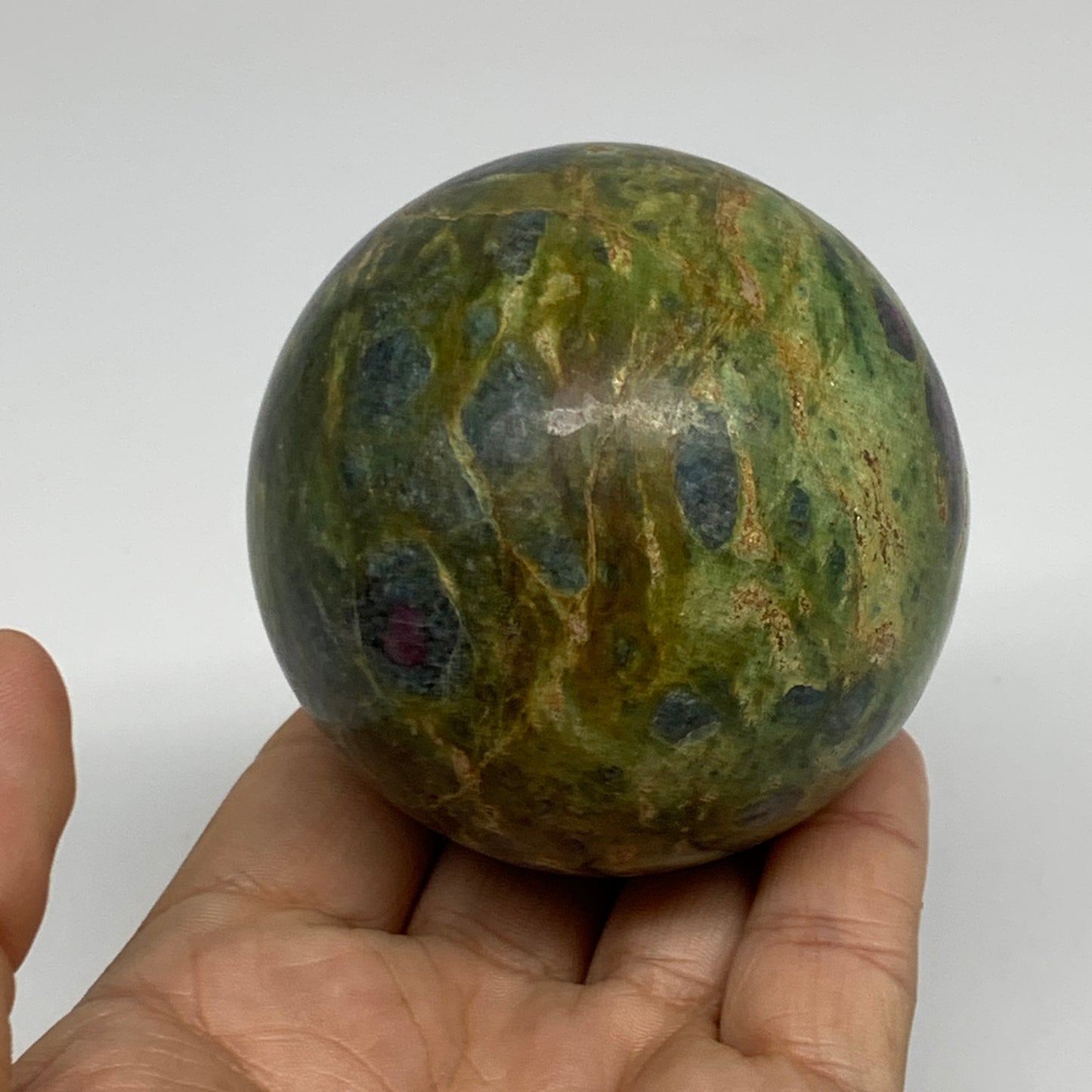 1 lbs, 2.6"(67mm), Zoisite with Ruby Sphere Sphere Ball Crystal, B25209