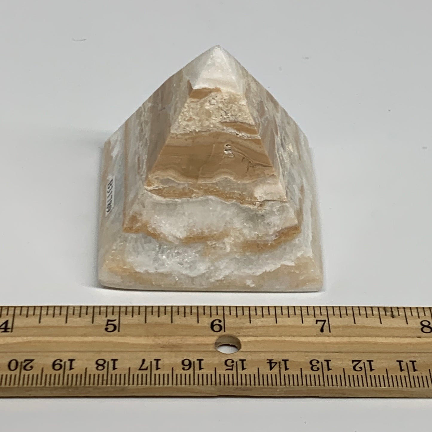 203.5g, 2.1"x2.2"x2.2", Caribbean Calcite Pyramid Gemstone, Crystal, B31789