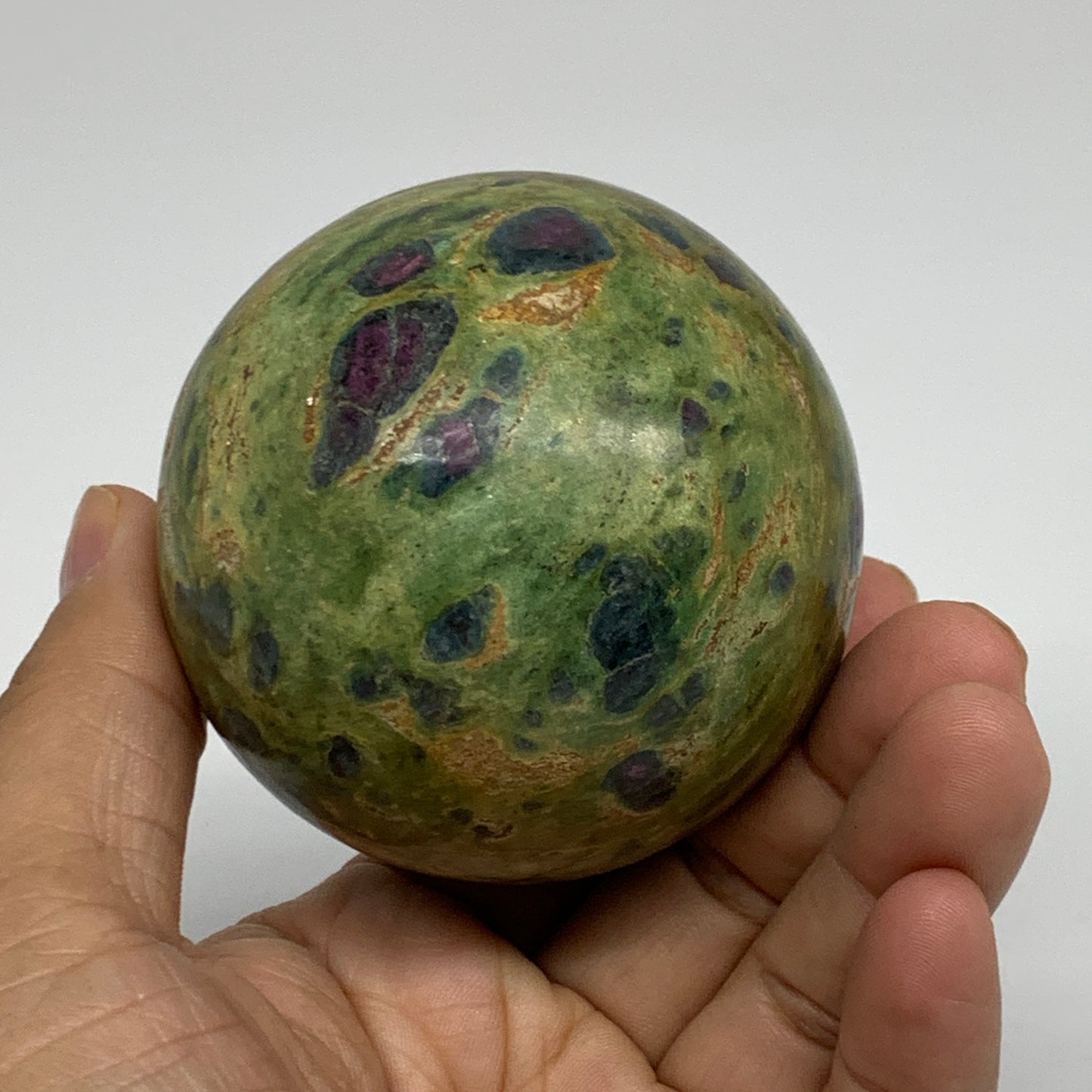 1 lbs, 2.6"(67mm), Zoisite with Ruby Sphere Sphere Ball Crystal, B25209