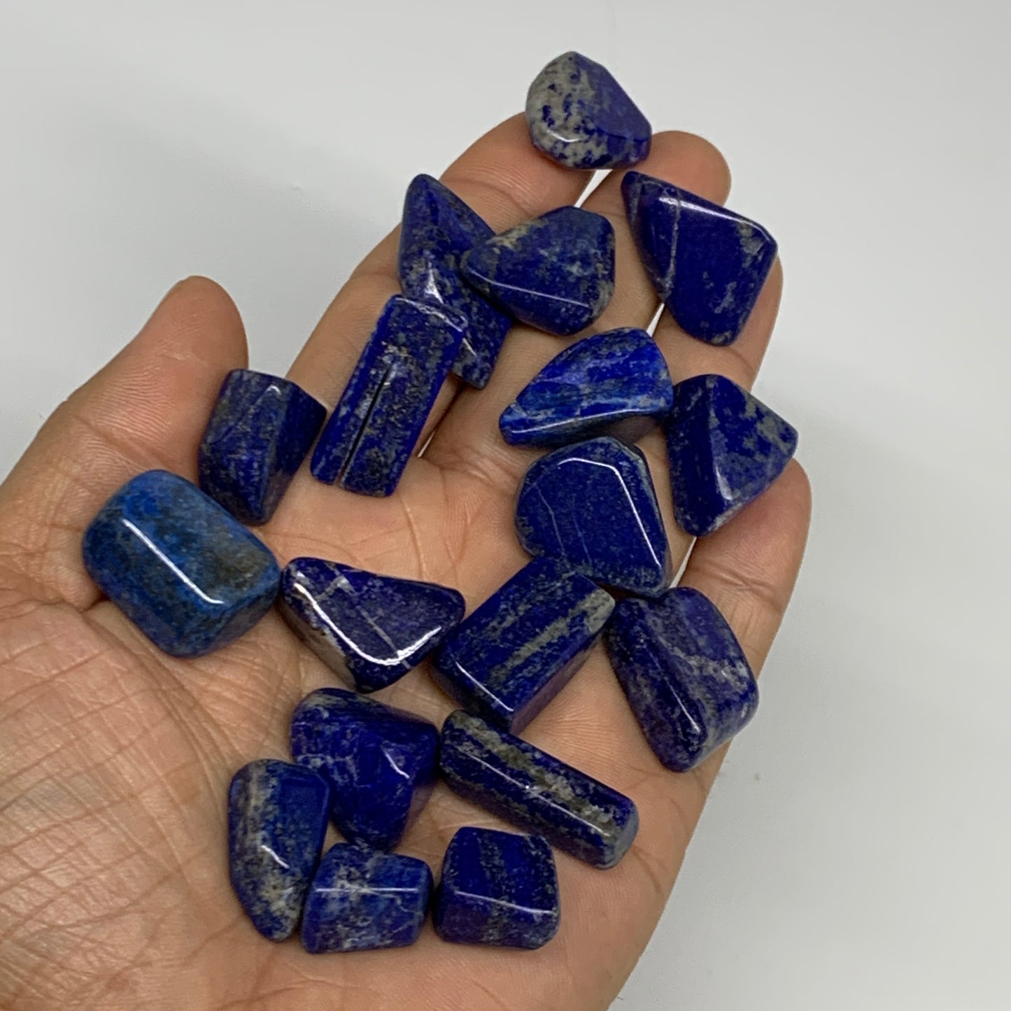 112.1g,0.5"-1.2", 18pcs, Natural Lapis Lazuli Tumbled Stone @Afghanistan, B30251