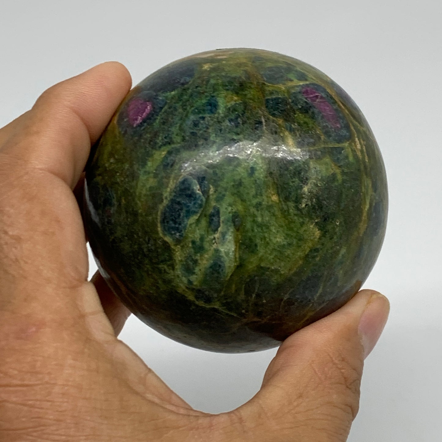 1 lbs, 2.6"(67mm), Zoisite with Ruby Sphere Sphere Ball Crystal, B25209