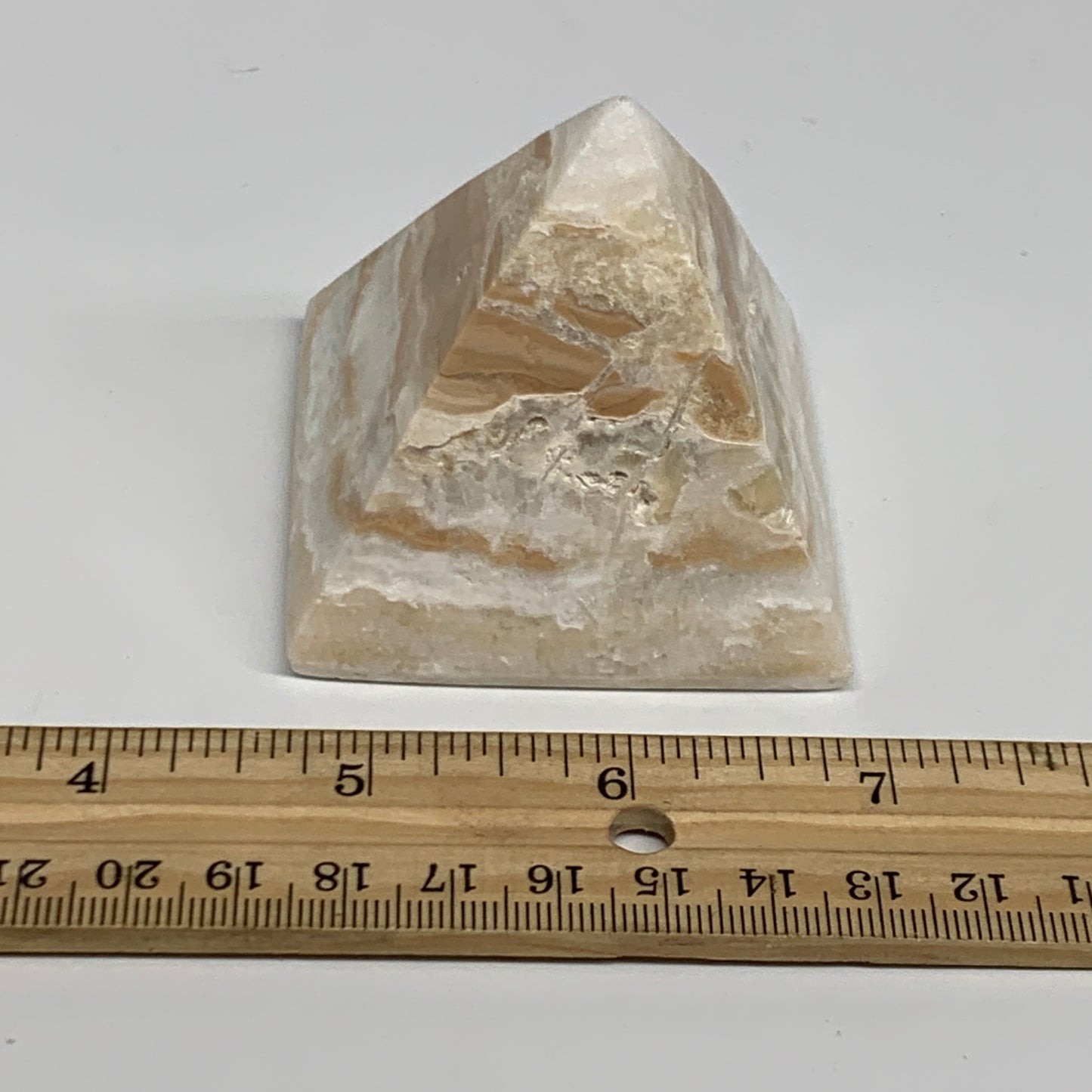 203.5g, 2.1"x2.2"x2.2", Caribbean Calcite Pyramid Gemstone, Crystal, B31789