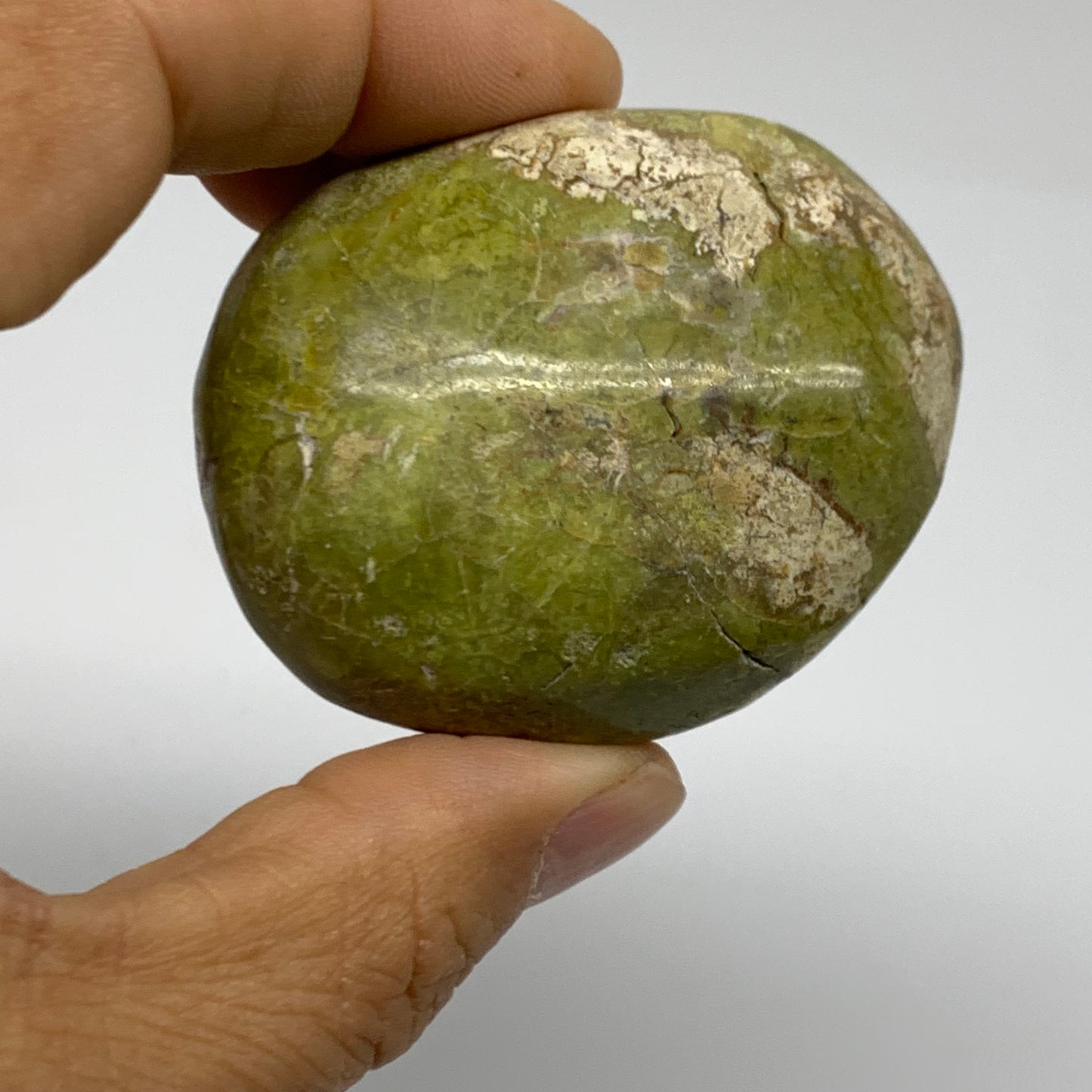 179.9g, 2.2"-2.2", 2pcs, Green Opal Crystal PalmStone Polished Reiki, B38313