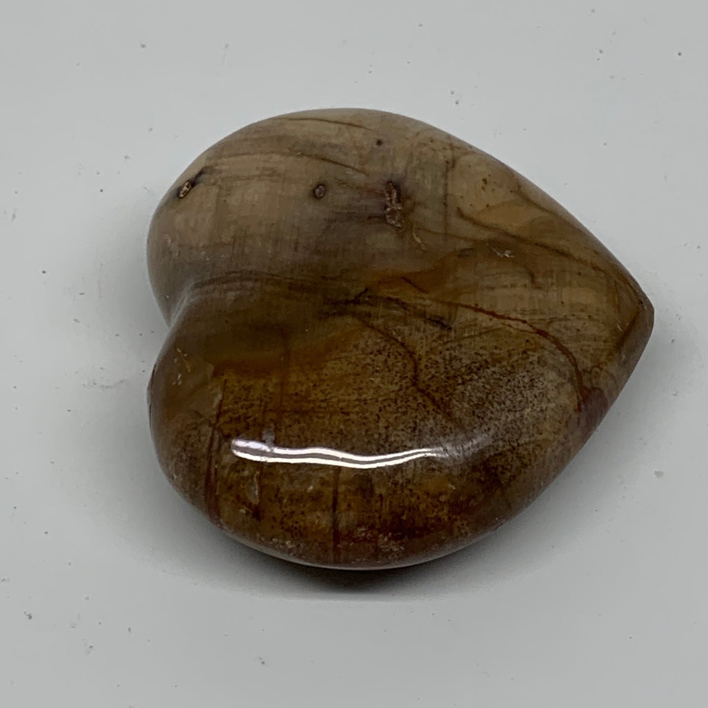 0.27 lbs, 2.3"x2.5"x0.9", Natural Petrified Wood Heart Polished Crystal, B37453