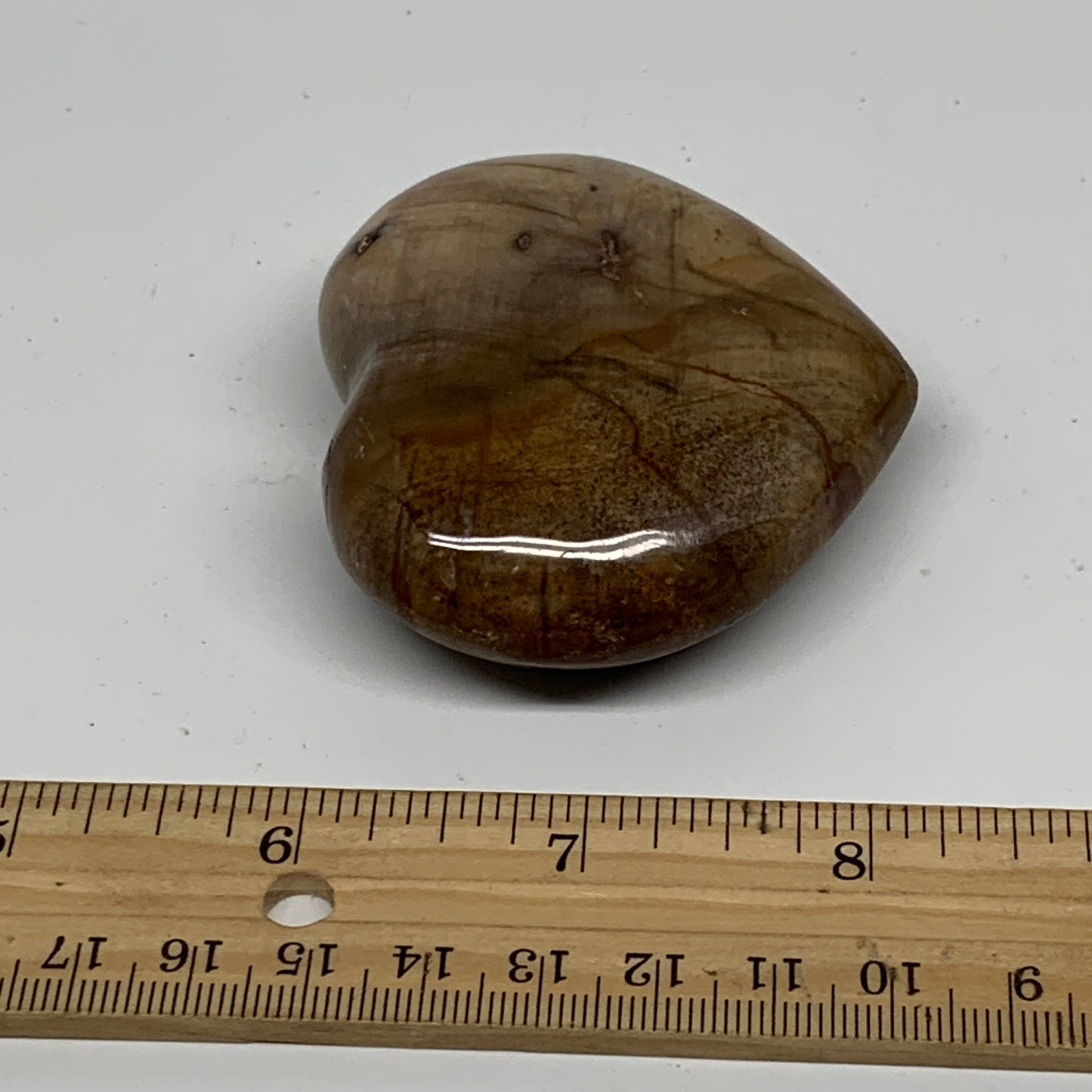0.27 lbs, 2.3"x2.5"x0.9", Natural Petrified Wood Heart Polished Crystal, B37453
