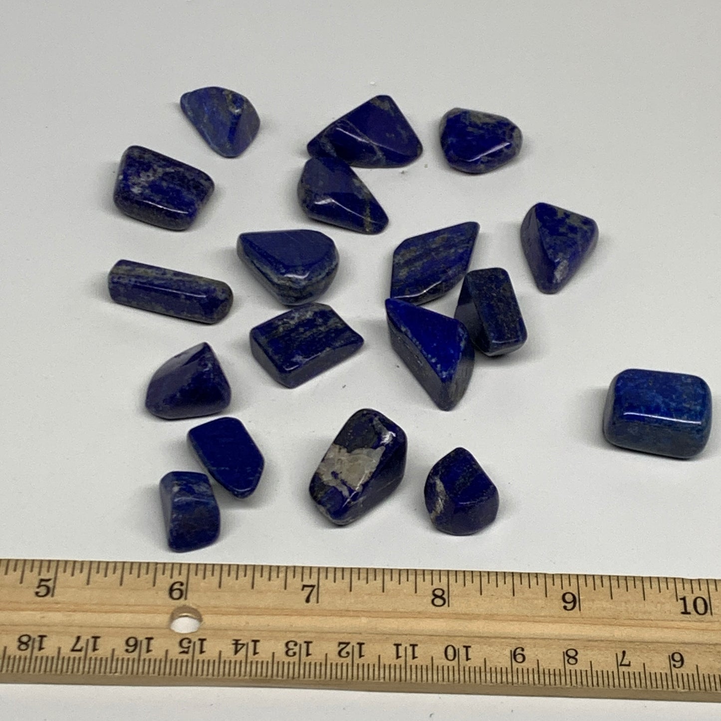 112.1g,0.5"-1.2", 18pcs, Natural Lapis Lazuli Tumbled Stone @Afghanistan, B30251