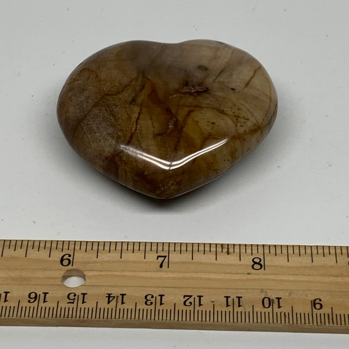 0.27 lbs, 2.3"x2.5"x0.9", Natural Petrified Wood Heart Polished Crystal, B37453