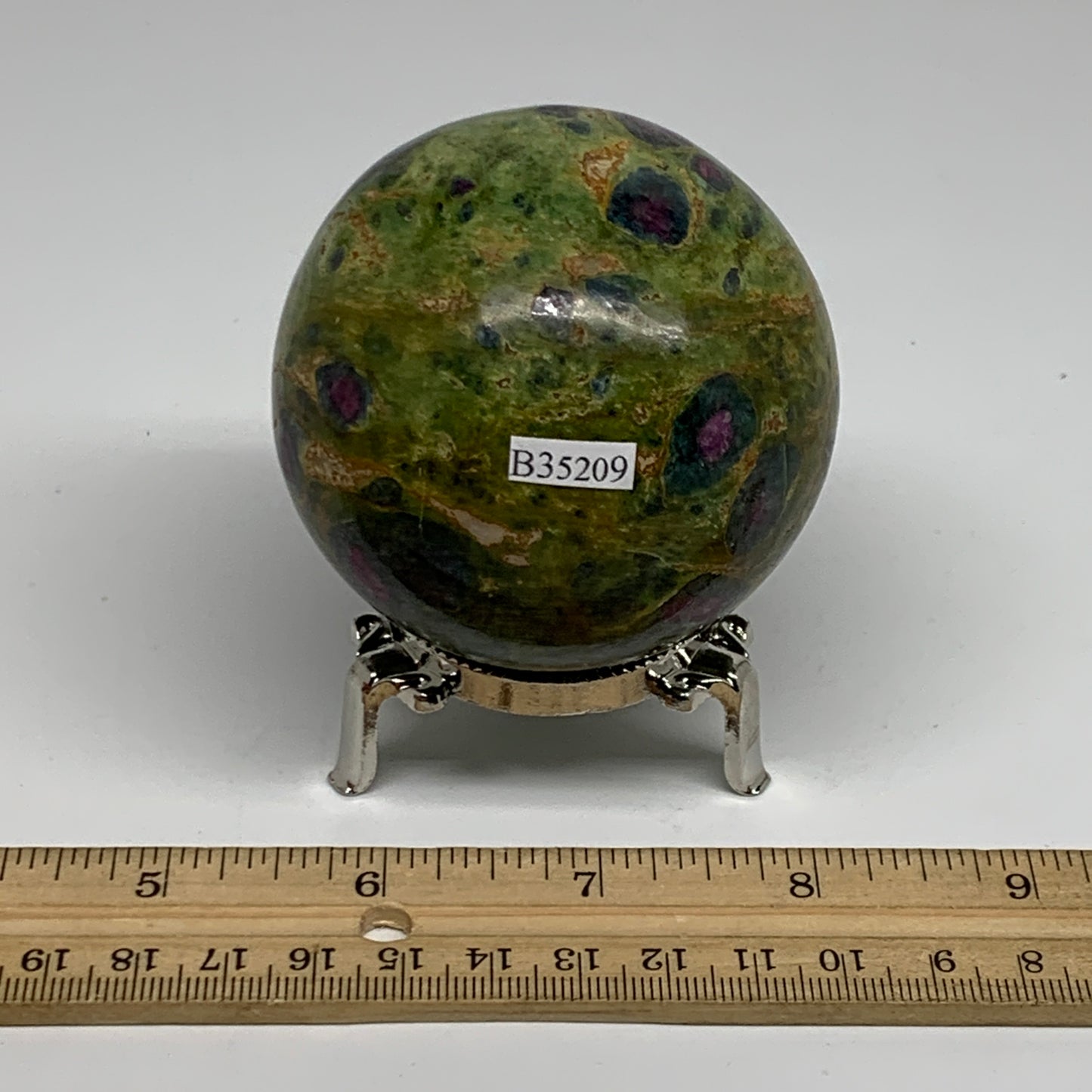 1 lbs, 2.6"(67mm), Zoisite with Ruby Sphere Sphere Ball Crystal, B25209
