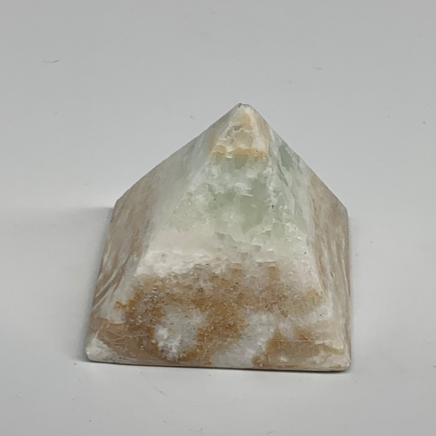 147.2g, 2"x2.1"x1.9", Caribbean Calcite Pyramid Gemstone, Crystal, B31790
