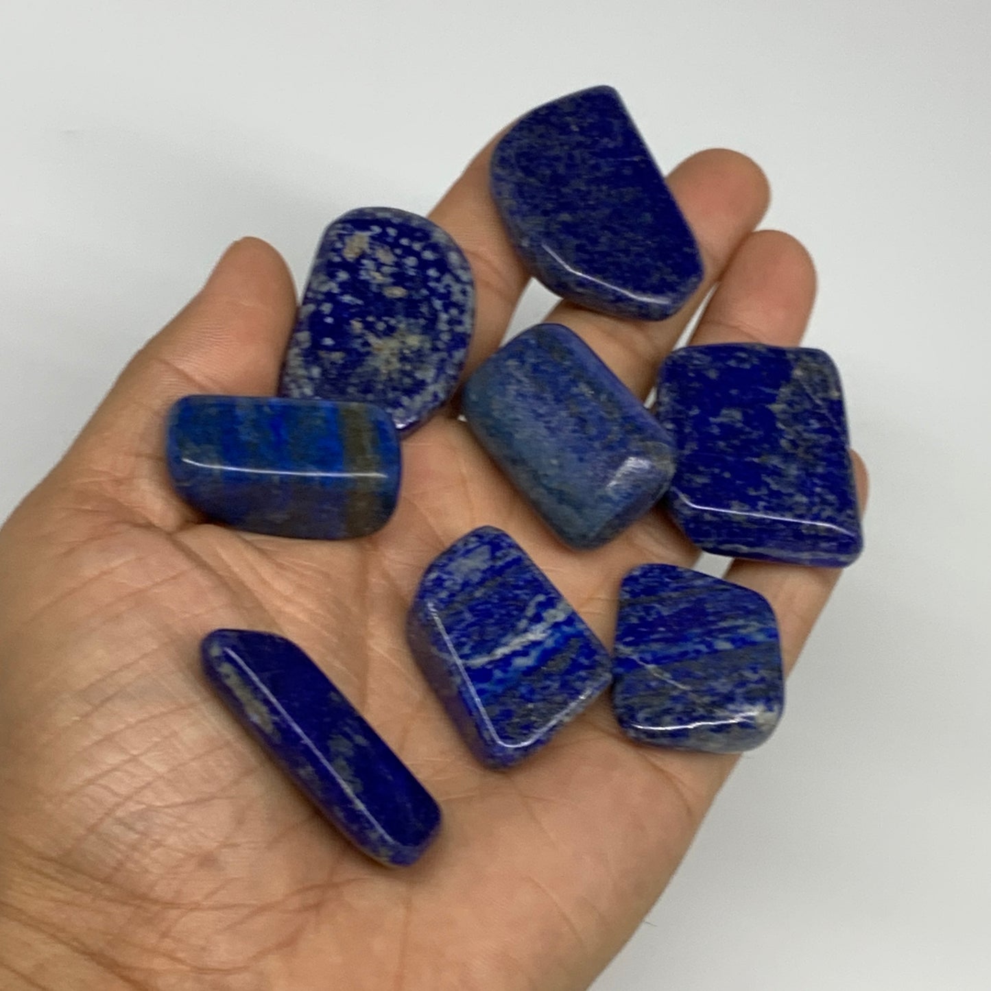 138.5g,1.1"-1.6", 8pcs, Natural Lapis Lazuli Tumbled Stone @Afghanistan, B30252