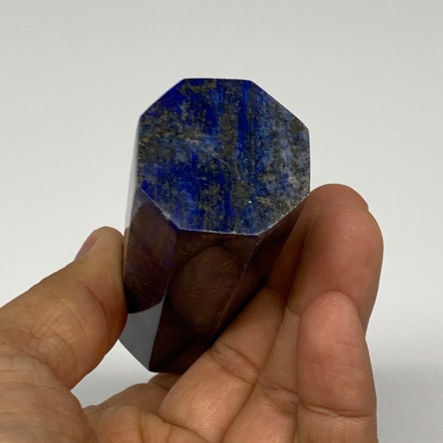 179.7g,3.8"x1.3"x1.2"Natural Lapis Lazuli Tower Point Obelisk Afghanistan,B27238