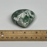 77.1g, 2"x2.2"x0.9", Natural Moss Agate Heart Crystal Gemstone @India, B29533