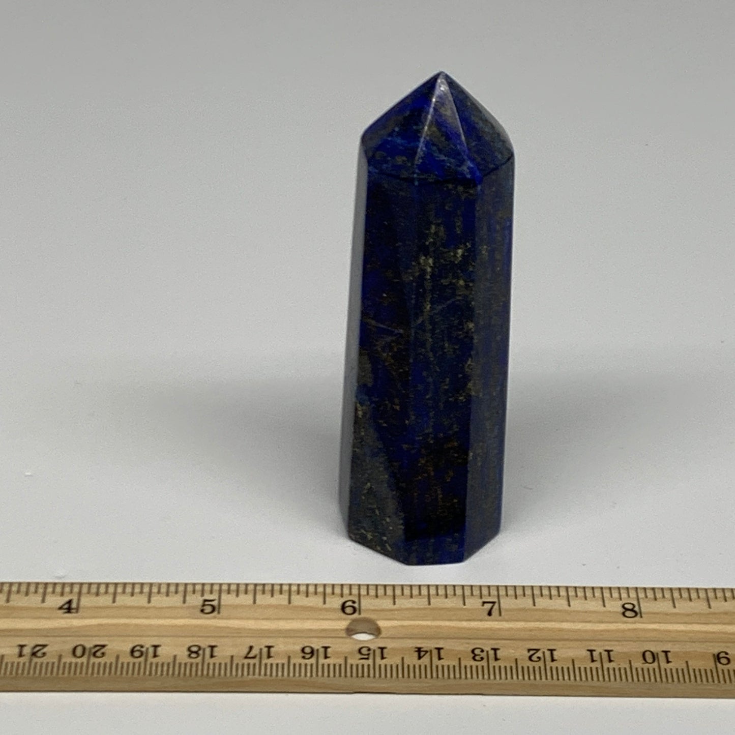 179.7g,3.8"x1.3"x1.2"Natural Lapis Lazuli Tower Point Obelisk Afghanistan,B27238
