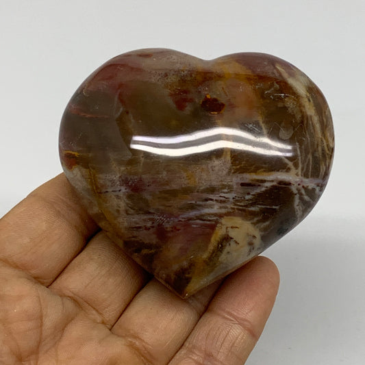 0.40 lbs, 2.5"x2.7"x1.4", Natural Petrified Wood Heart Polished Crystal, B37455