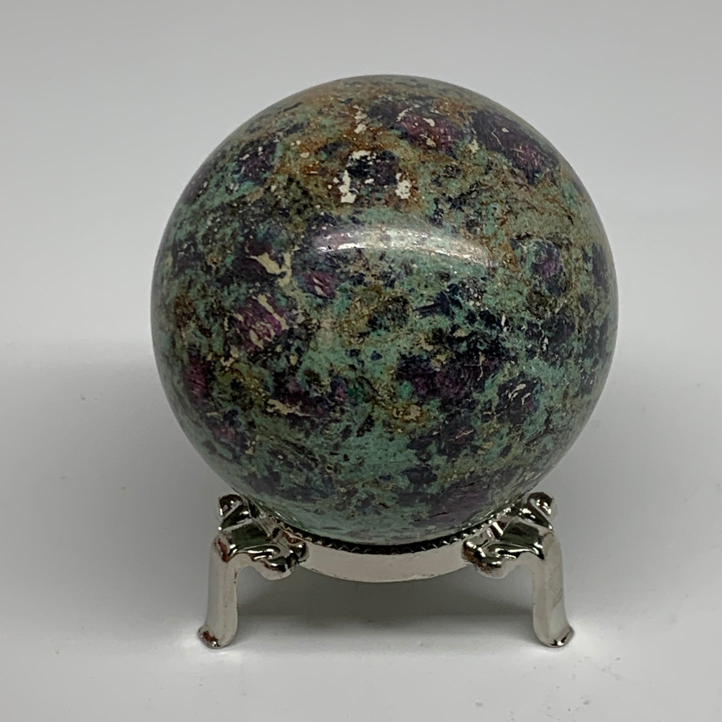 0.97 lbs, 2.5"(64mm), Zoisite with Ruby Sphere Sphere Ball Crystal, B25210