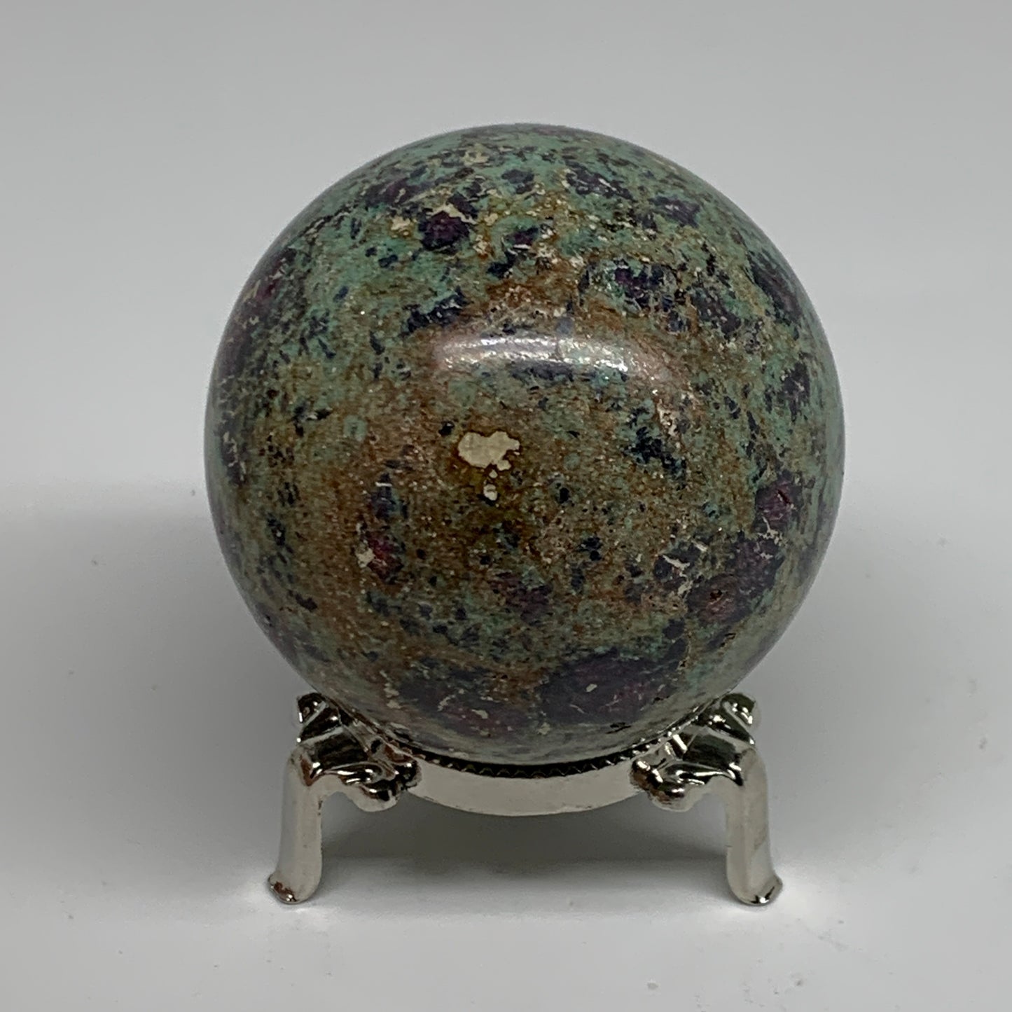 0.97 lbs, 2.5"(64mm), Zoisite with Ruby Sphere Sphere Ball Crystal, B25210