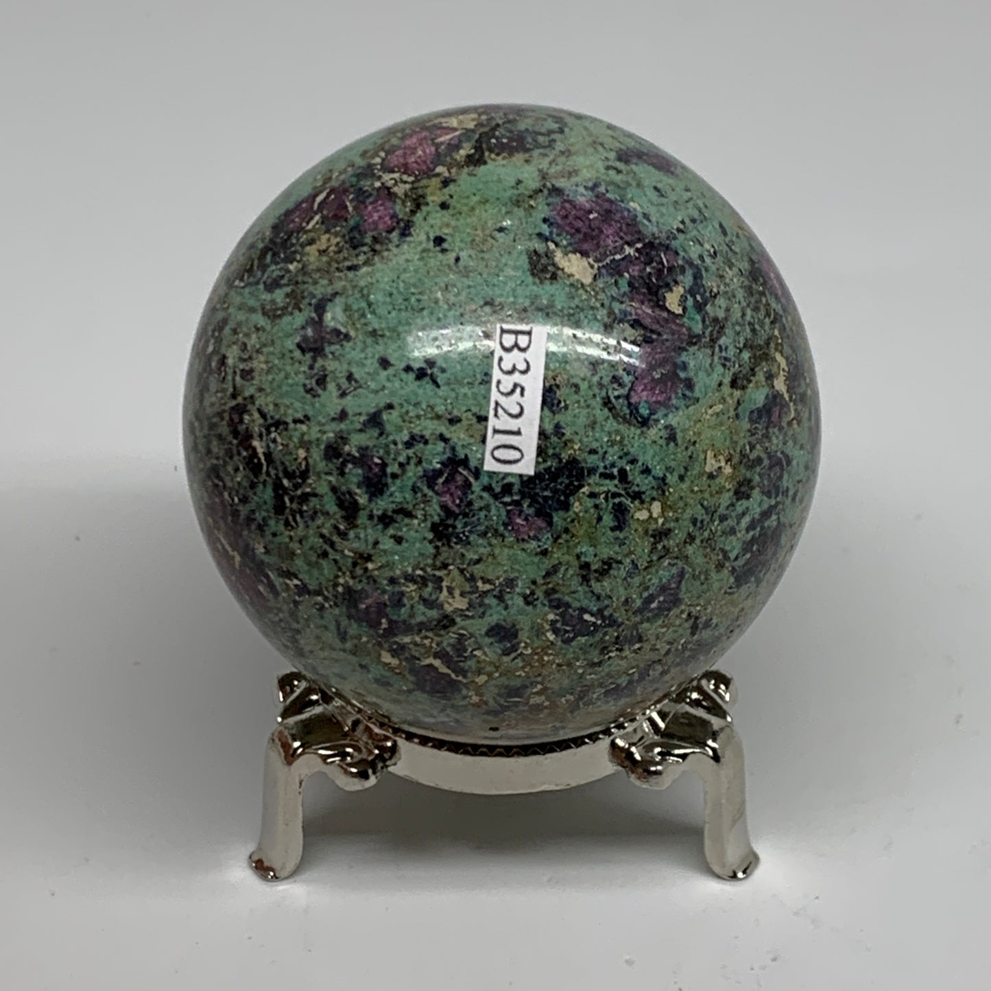 0.97 lbs, 2.5"(64mm), Zoisite with Ruby Sphere Sphere Ball Crystal, B25210