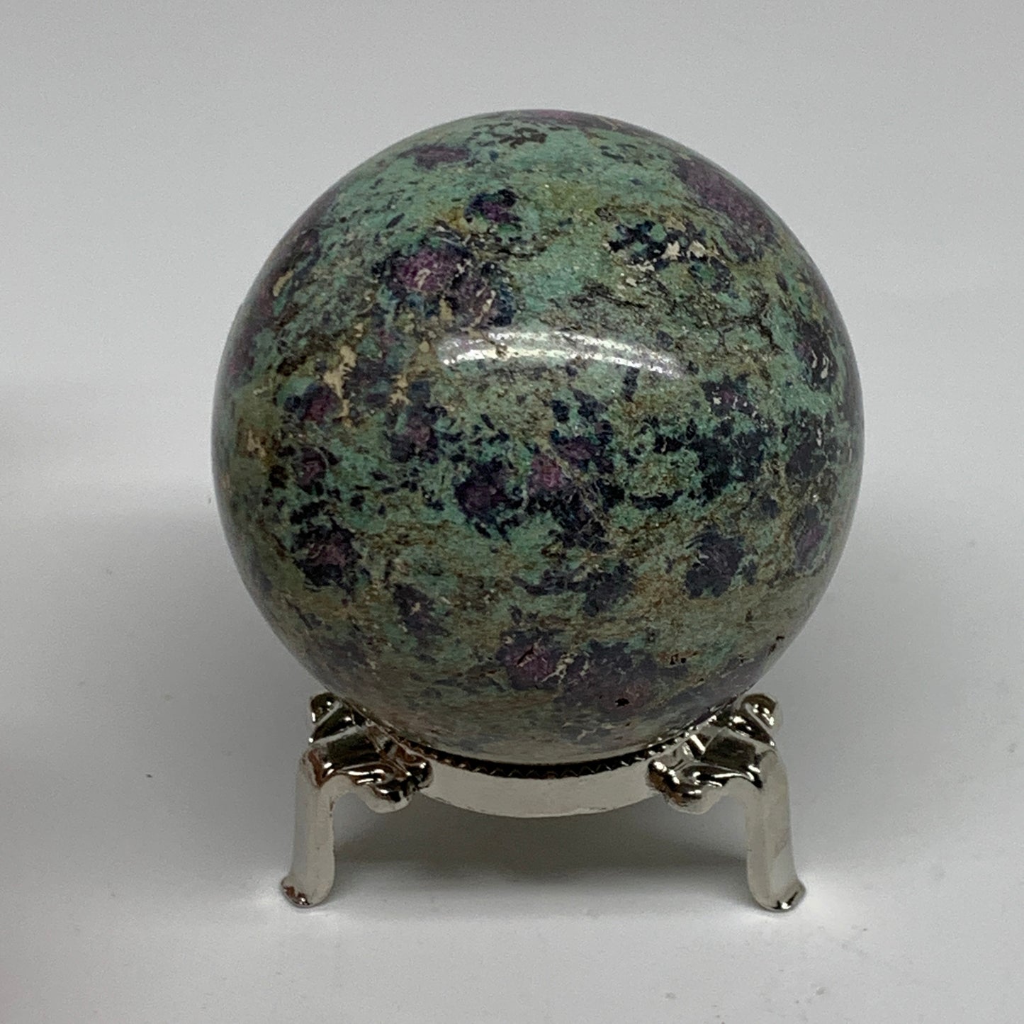0.97 lbs, 2.5"(64mm), Zoisite with Ruby Sphere Sphere Ball Crystal, B25210