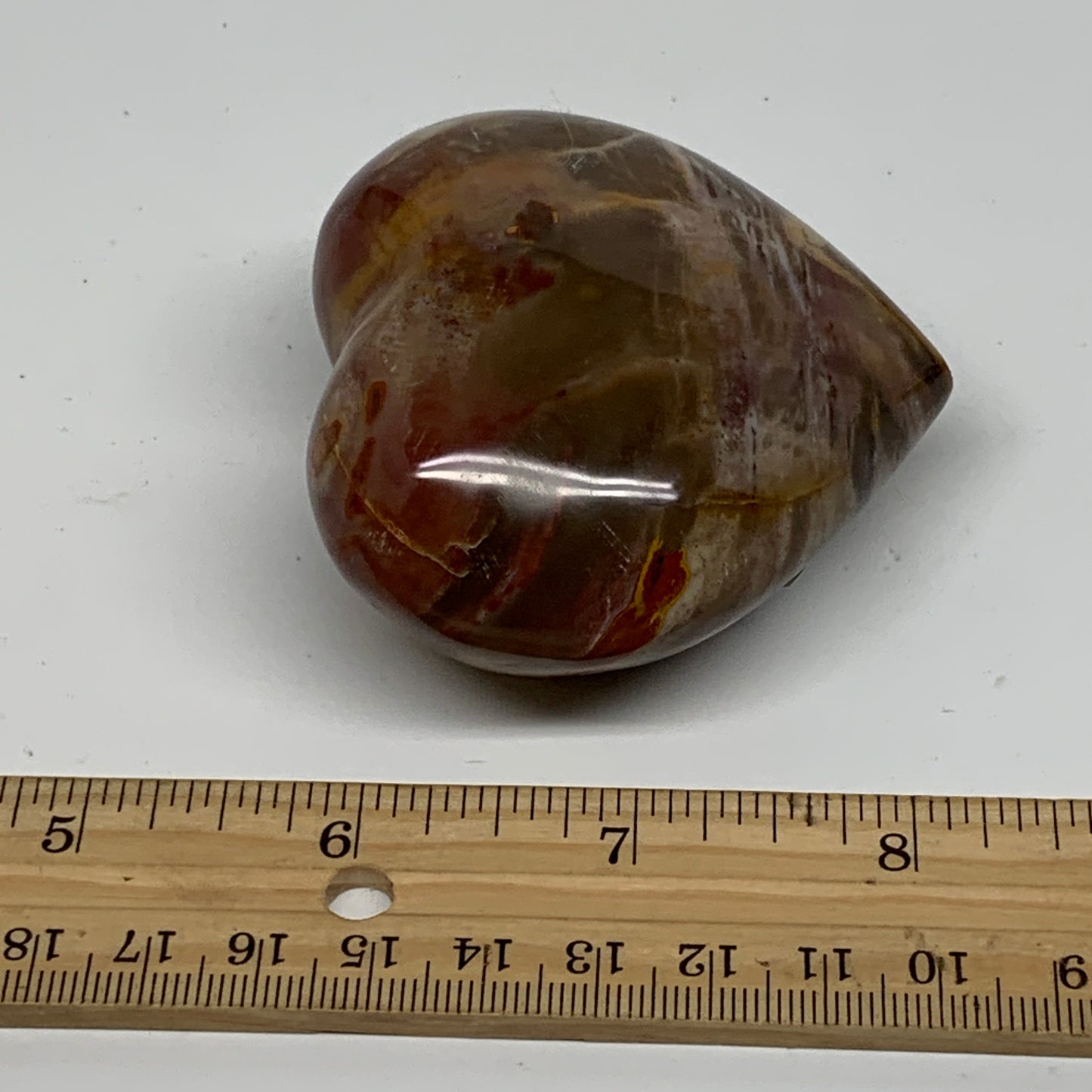 0.40 lbs, 2.5"x2.7"x1.4", Natural Petrified Wood Heart Polished Crystal, B37455