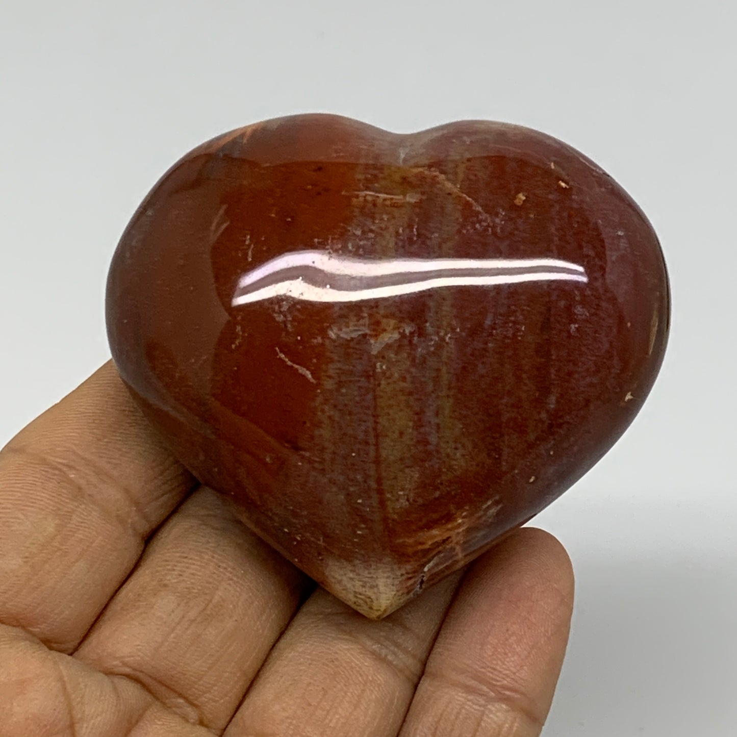 0.29 lbs, 2.2"x2.5"x1.2", Natural Petrified Wood Heart Polished Crystal, B37456