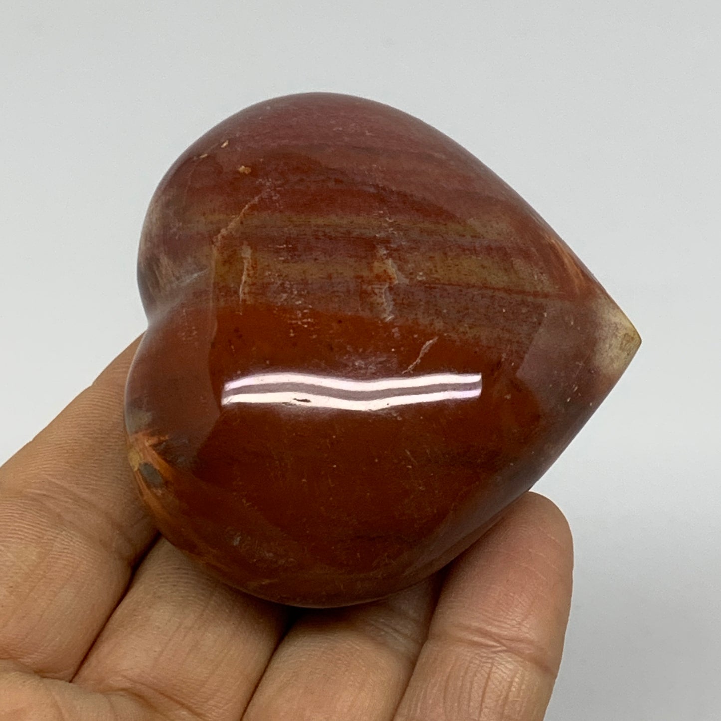 0.29 lbs, 2.2"x2.5"x1.2", Natural Petrified Wood Heart Polished Crystal, B37456