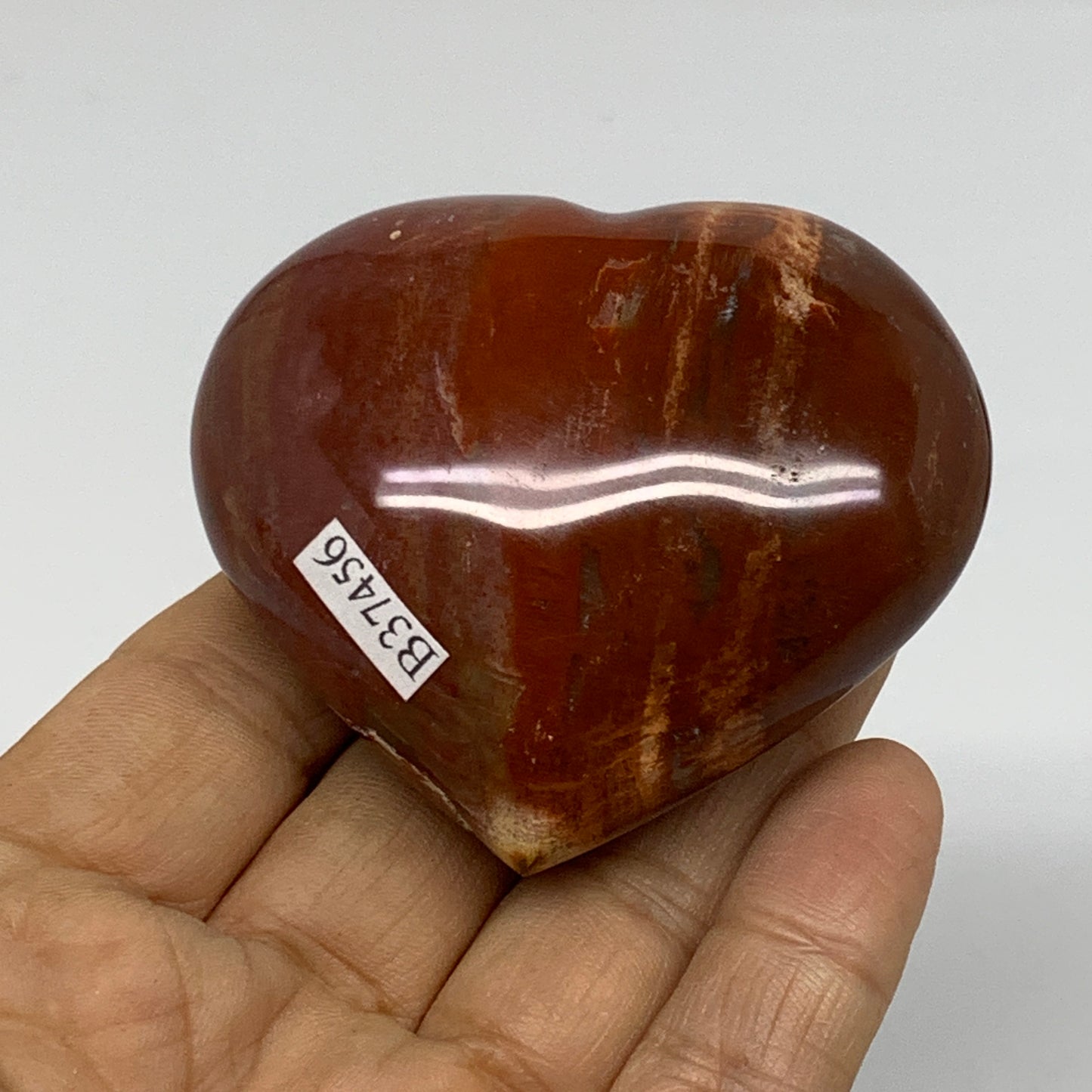 0.29 lbs, 2.2"x2.5"x1.2", Natural Petrified Wood Heart Polished Crystal, B37456