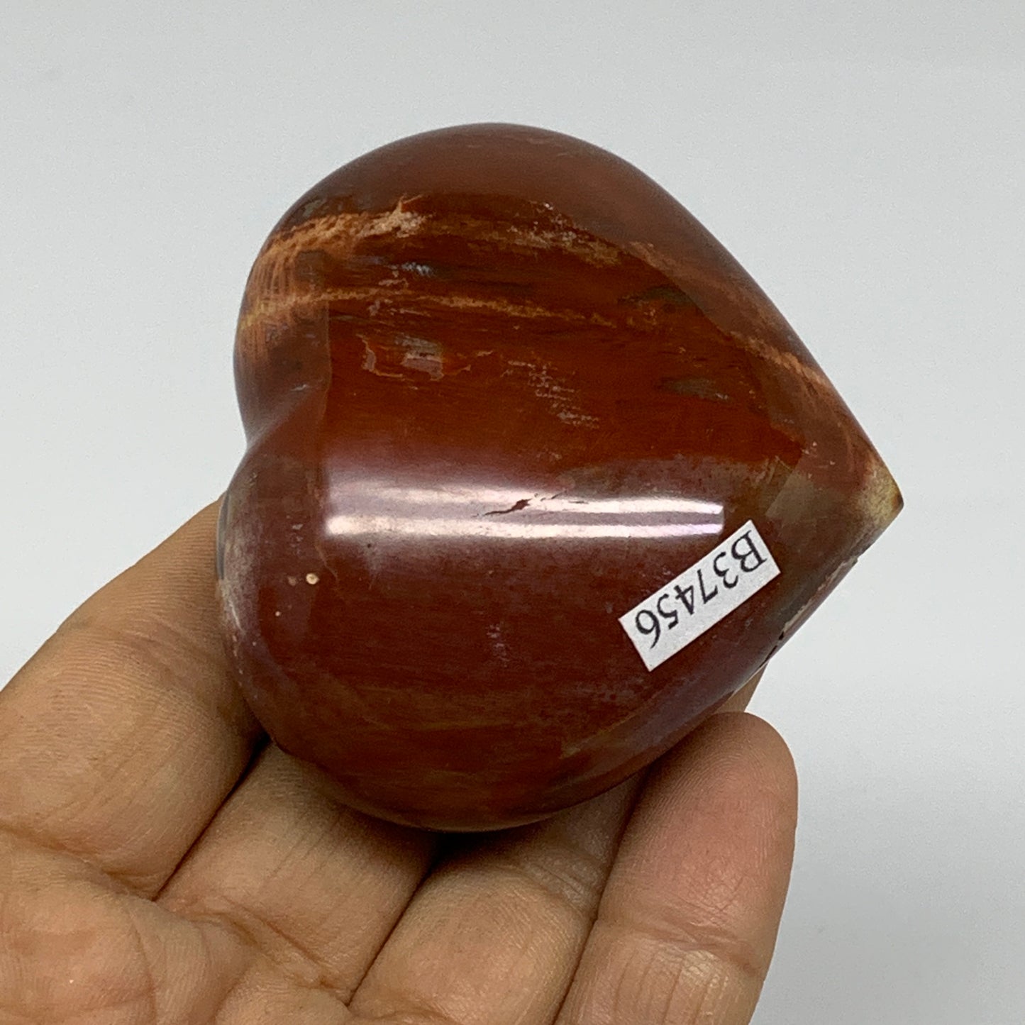 0.29 lbs, 2.2"x2.5"x1.2", Natural Petrified Wood Heart Polished Crystal, B37456