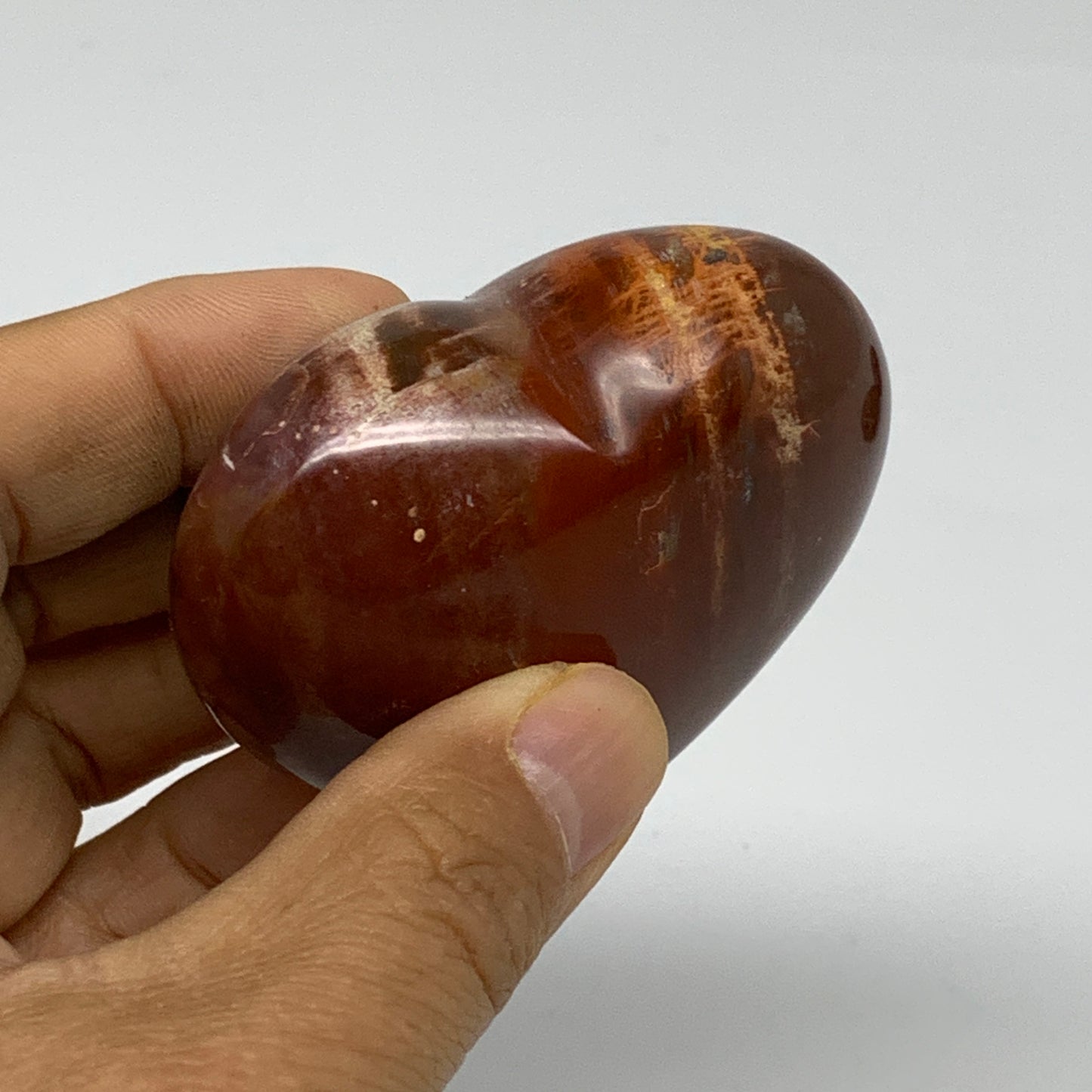 0.29 lbs, 2.2"x2.5"x1.2", Natural Petrified Wood Heart Polished Crystal, B37456