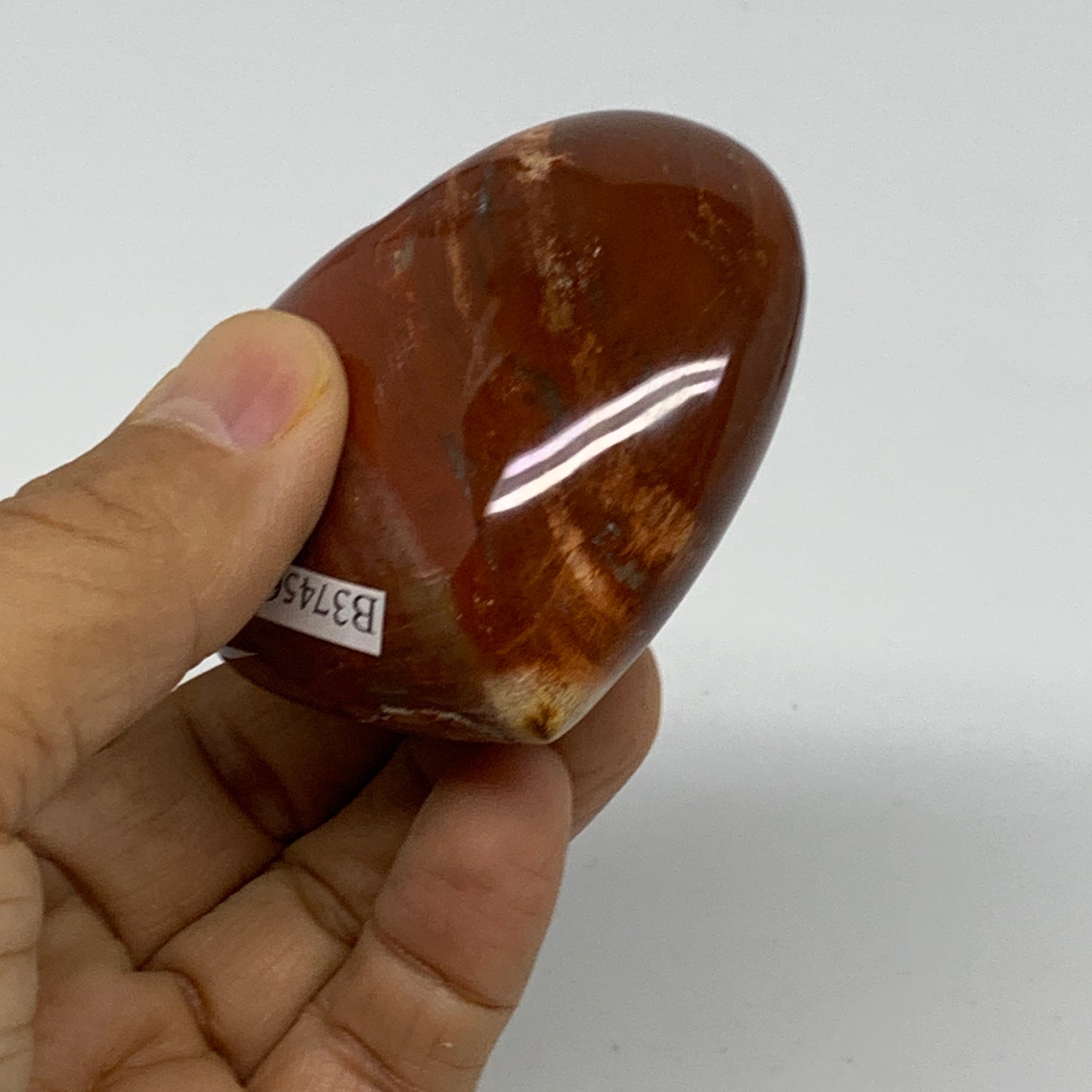 0.29 lbs, 2.2"x2.5"x1.2", Natural Petrified Wood Heart Polished Crystal, B37456