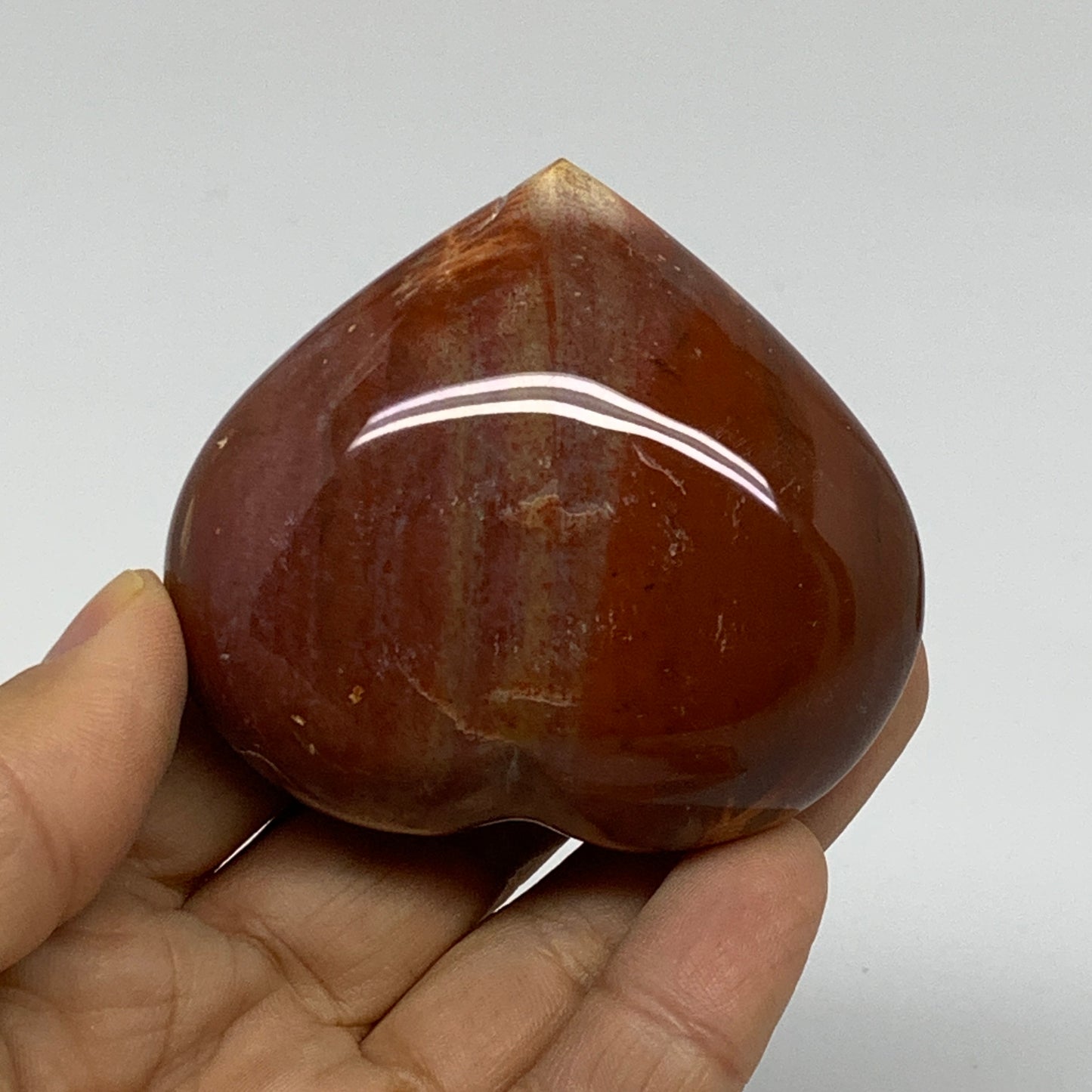 0.29 lbs, 2.2"x2.5"x1.2", Natural Petrified Wood Heart Polished Crystal, B37456