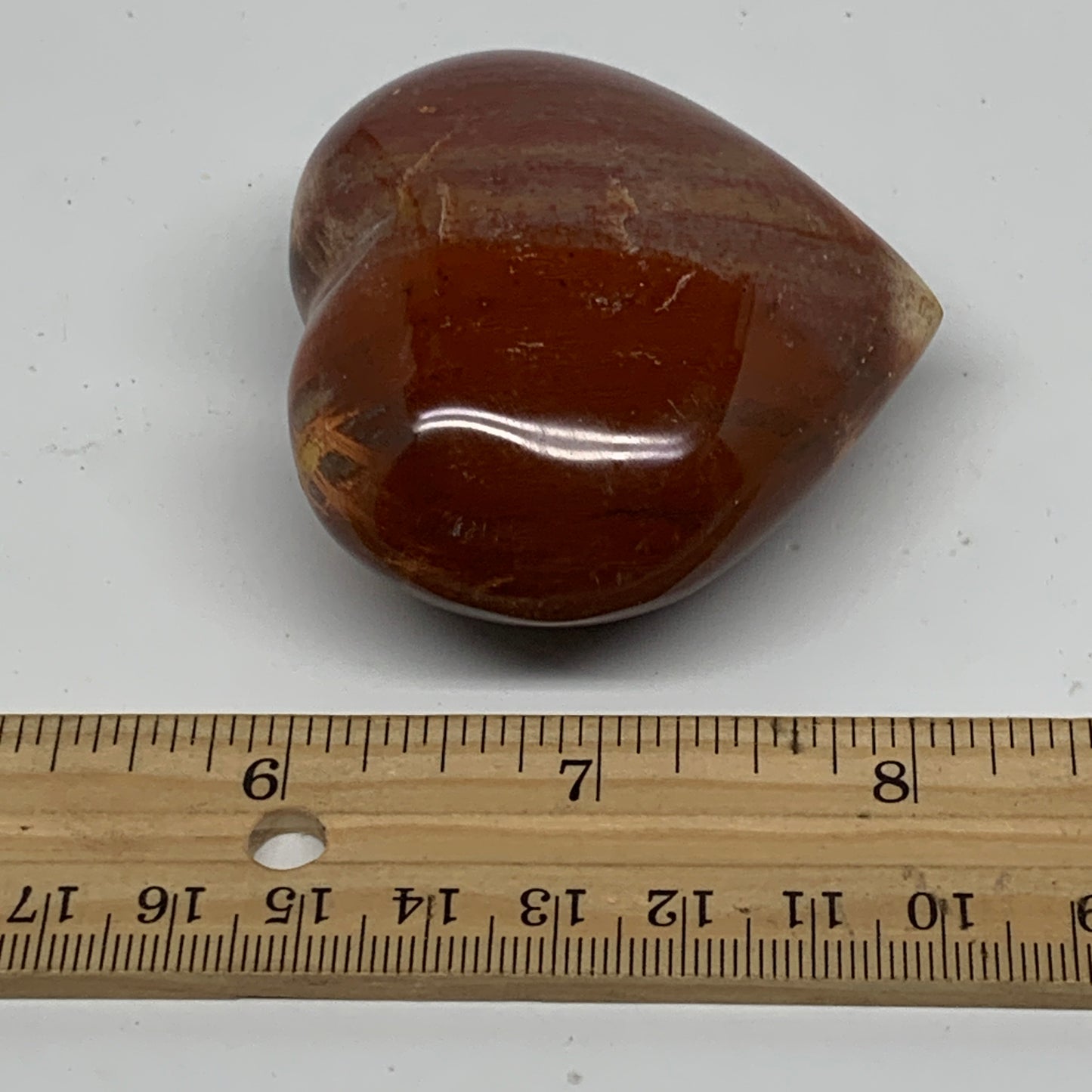 0.29 lbs, 2.2"x2.5"x1.2", Natural Petrified Wood Heart Polished Crystal, B37456