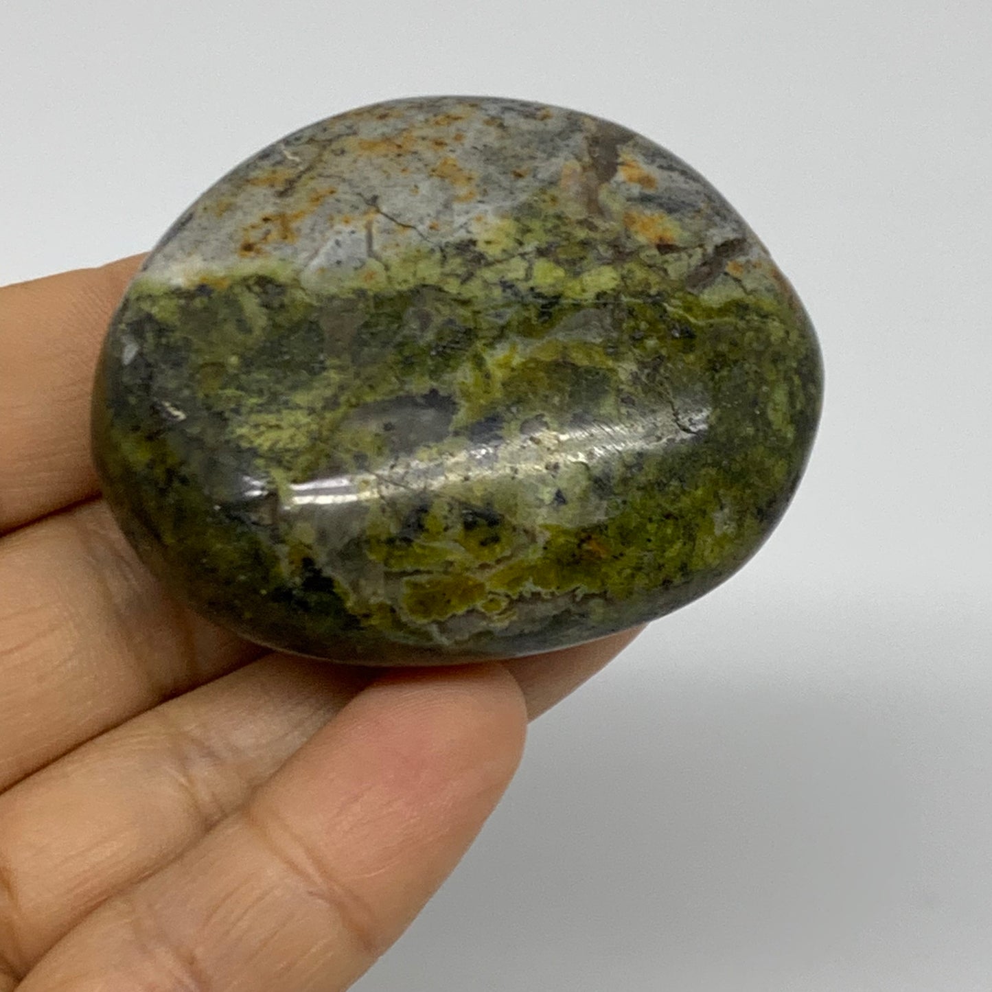 199.9g, 1.7"-2.2", 3pcs, Green Opal Crystal PalmStone Polished Reiki, B38316