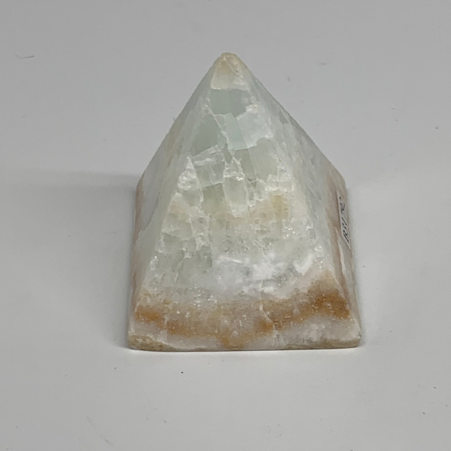 114.8g, 2"x1.7"x1.8", Caribbean Calcite Pyramid Gemstone, Crystal, B31792