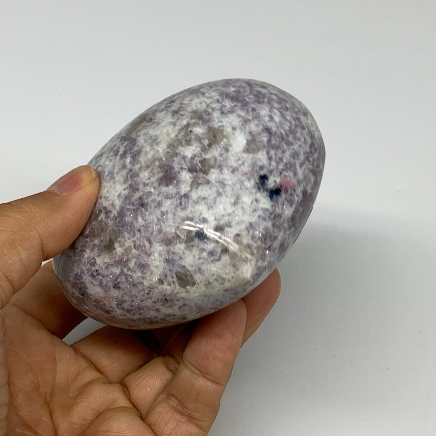 0.91 lbs, 3.1"x3.3"x1.8", Natural Lepidolite Heart Crystal Gemstone, B30987