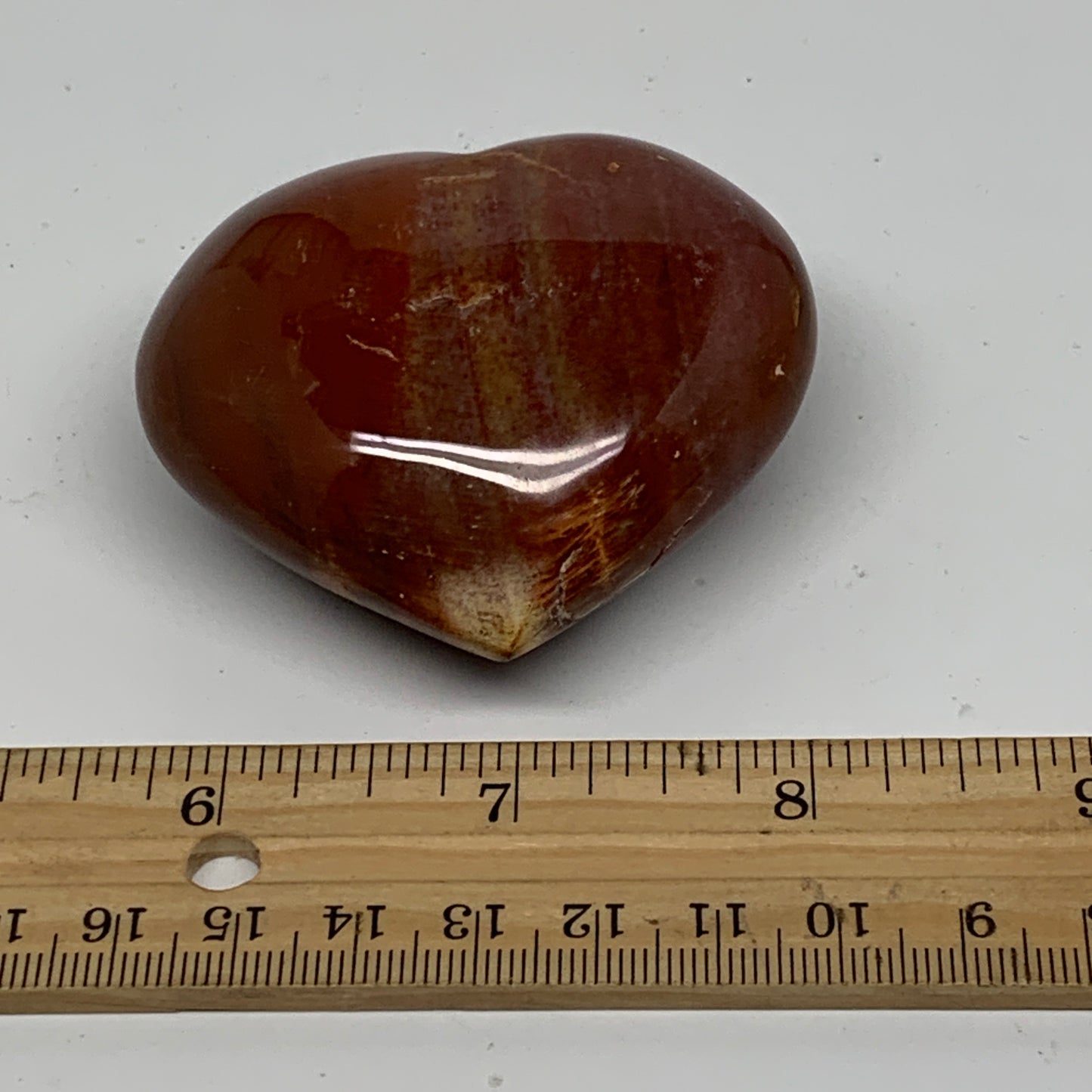 0.29 lbs, 2.2"x2.5"x1.2", Natural Petrified Wood Heart Polished Crystal, B37456