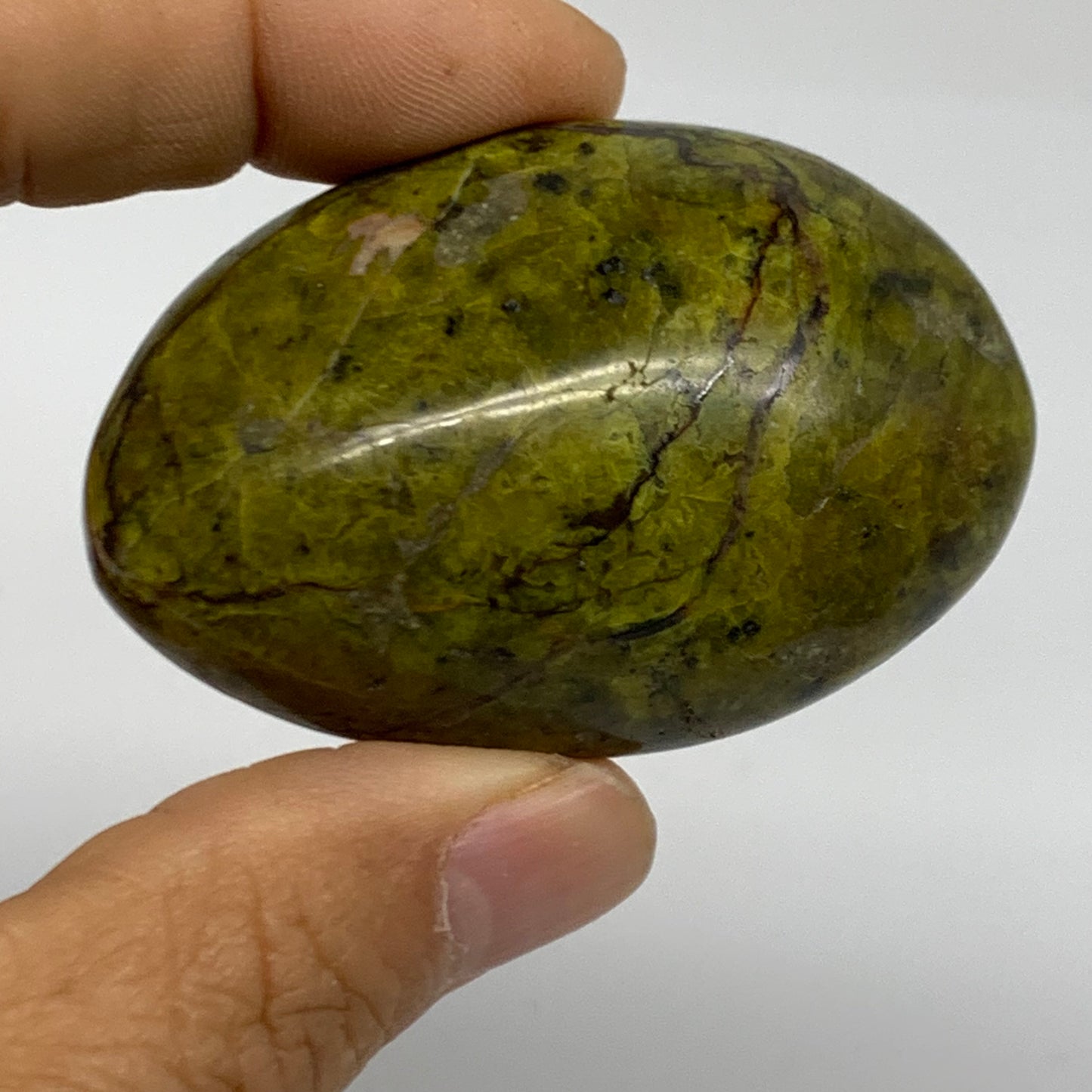 199.9g, 1.7"-2.2", 3pcs, Green Opal Crystal PalmStone Polished Reiki, B38316