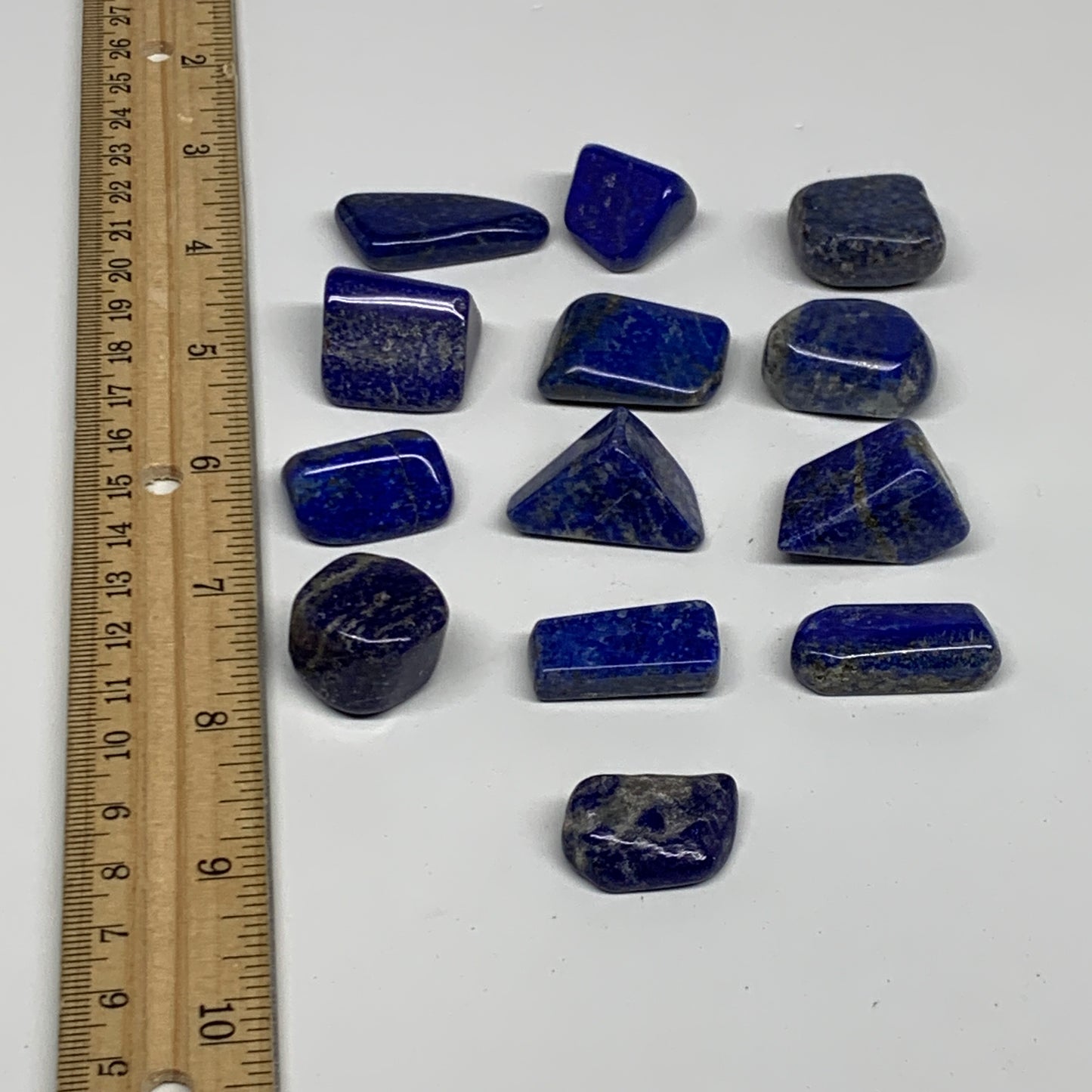 125.1g,0.8"-1.2", 10pcs, Natural Lapis Lazuli Tumbled Stone @Afghanistan, B30253