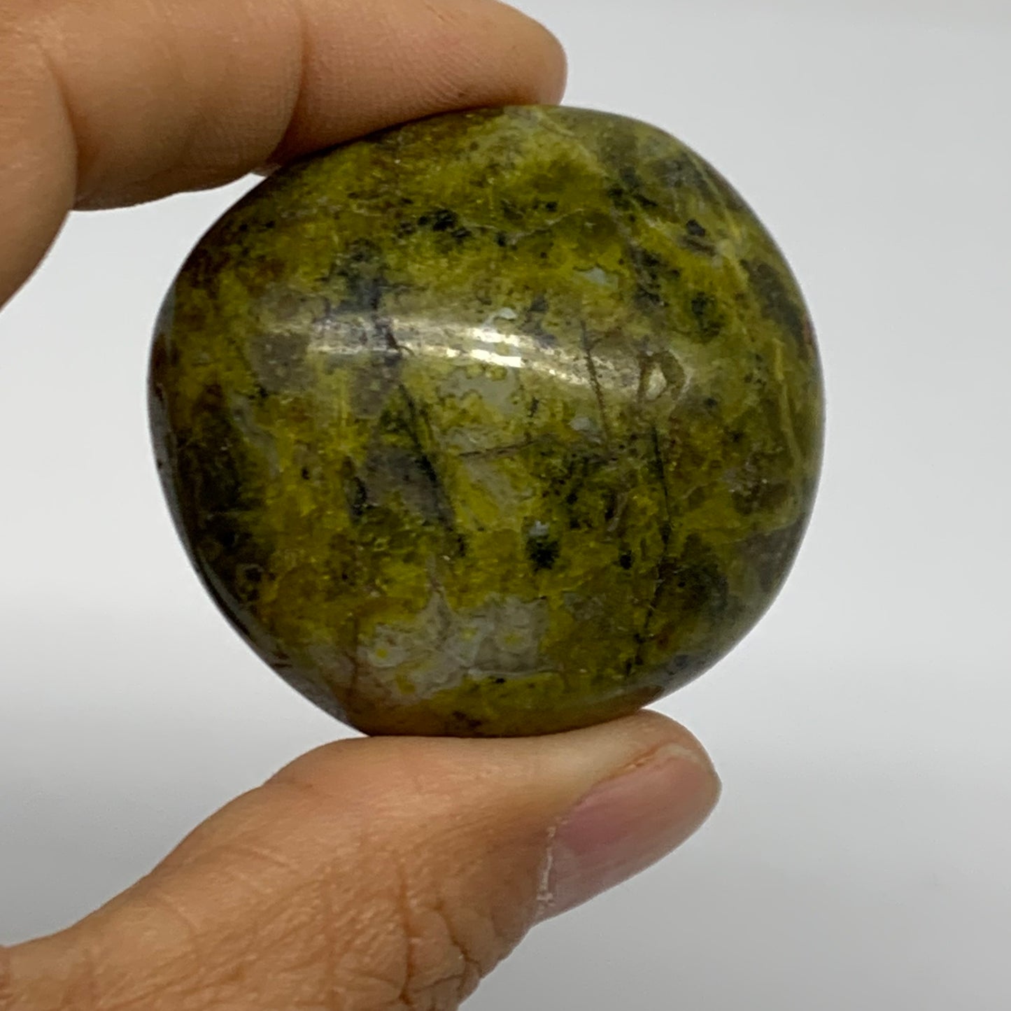 199.9g, 1.7"-2.2", 3pcs, Green Opal Crystal PalmStone Polished Reiki, B38316